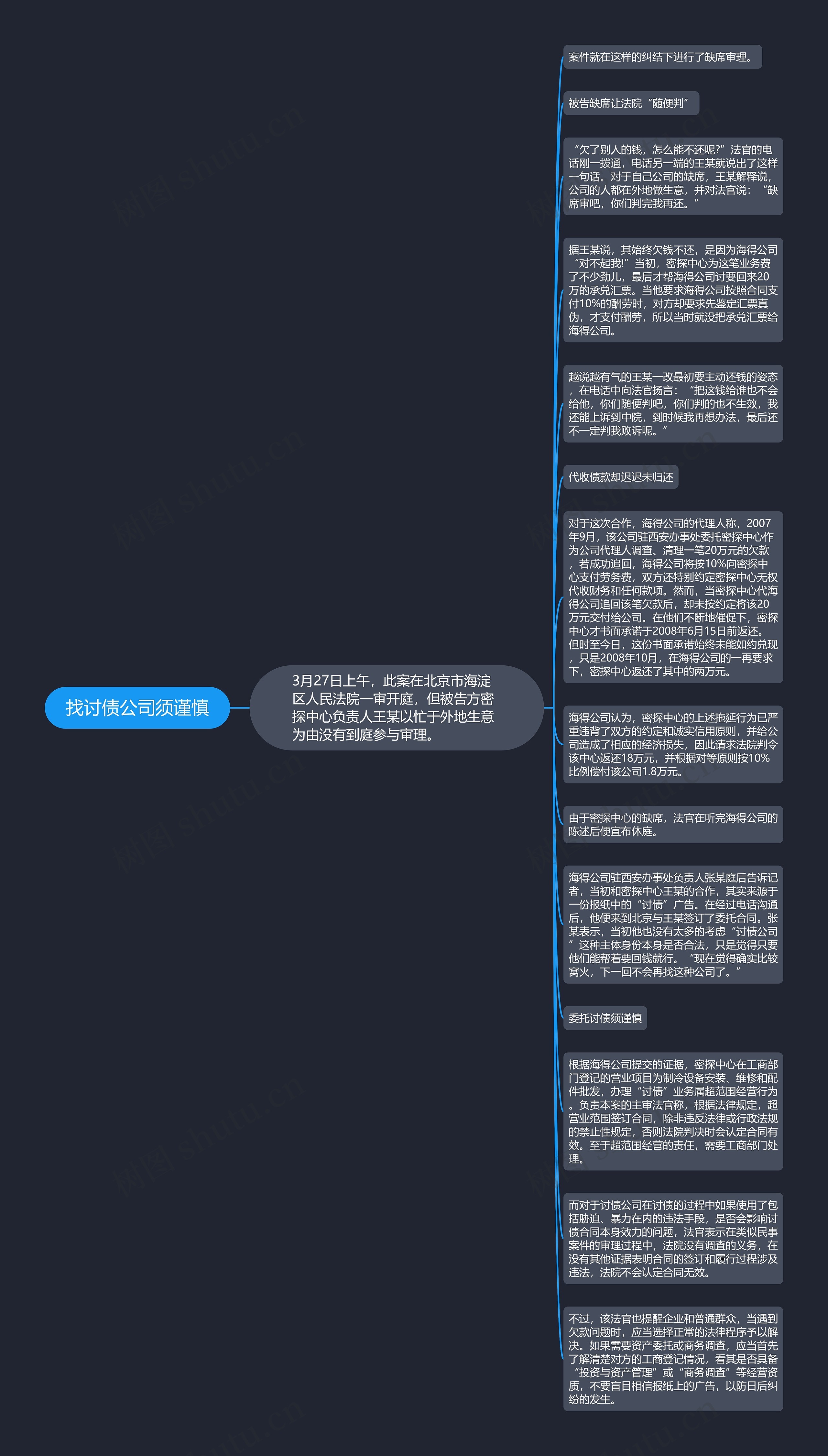 找讨债公司须谨慎思维导图