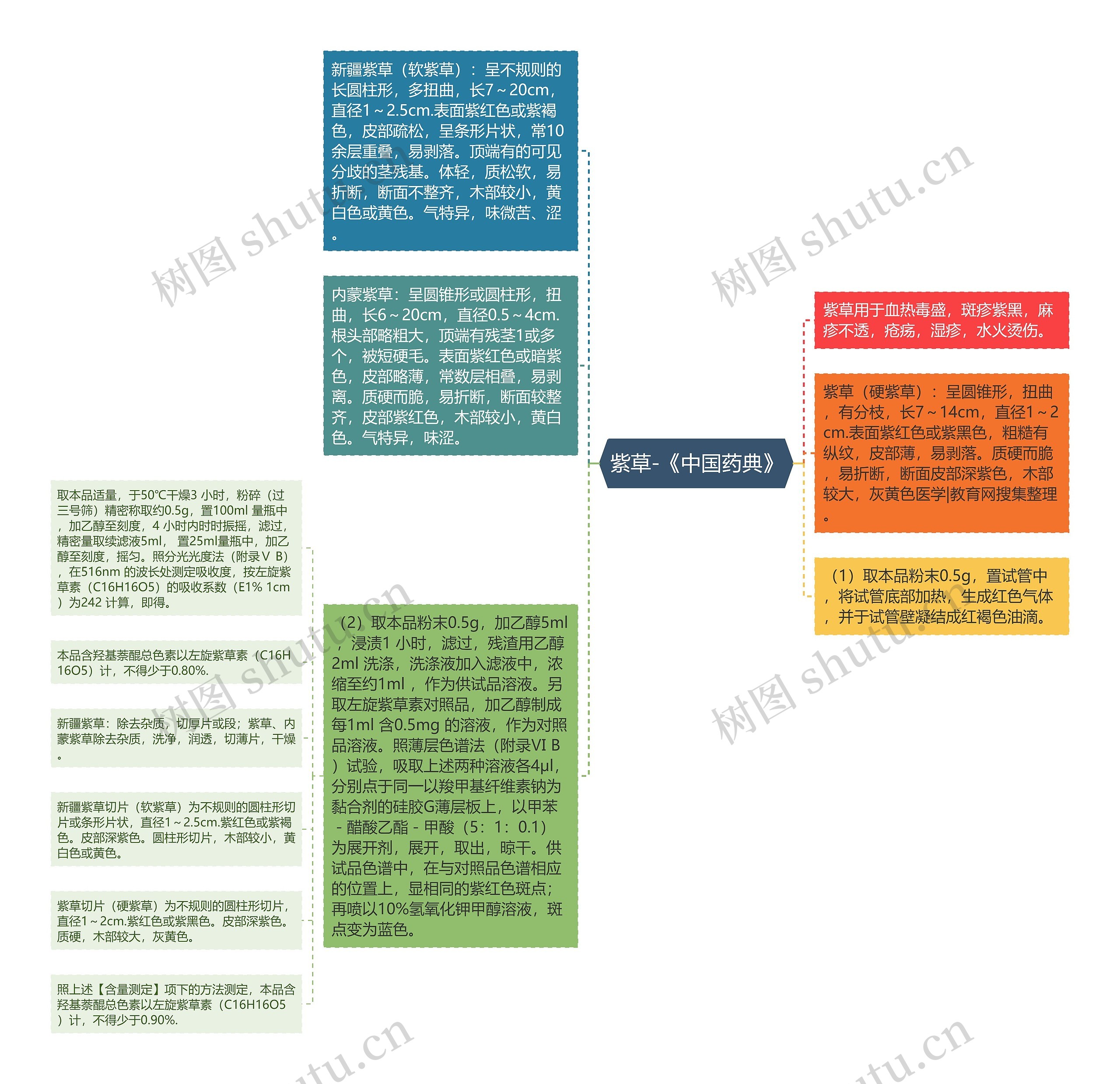 紫草-《中国药典》思维导图