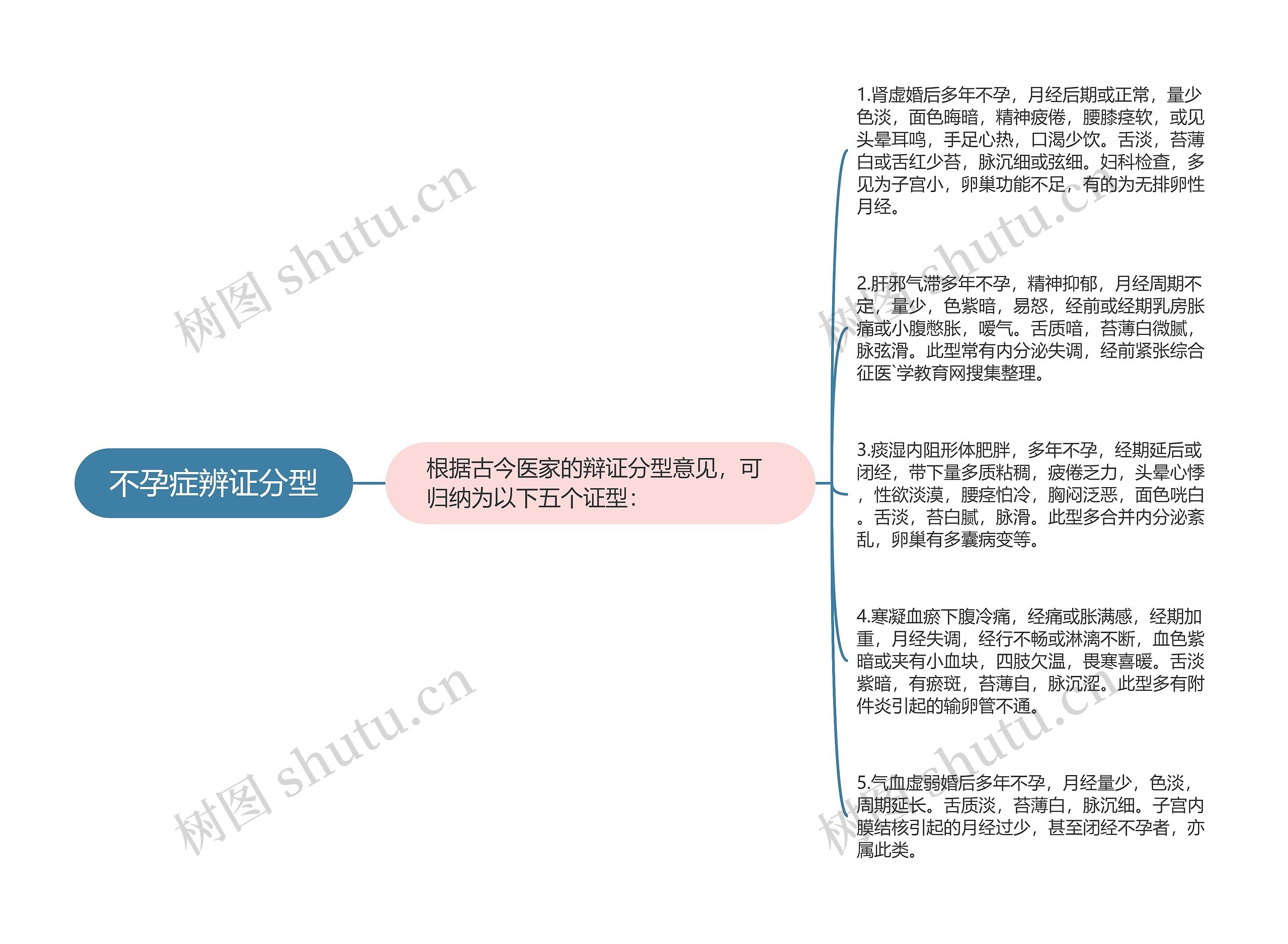 不孕症辨证分型思维导图