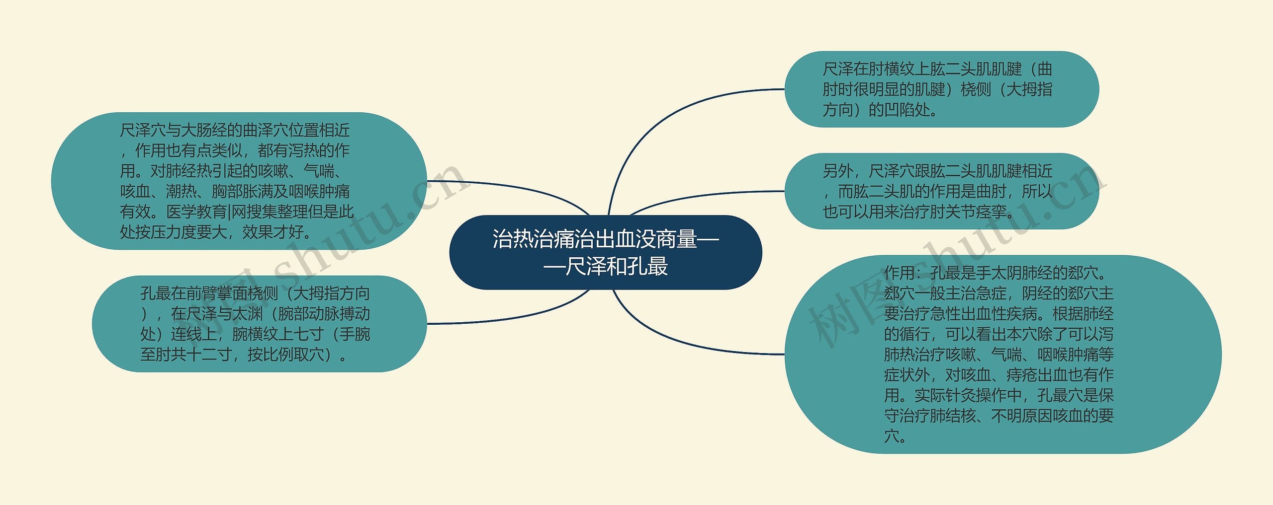 治热治痛治出血没商量——尺泽和孔最思维导图