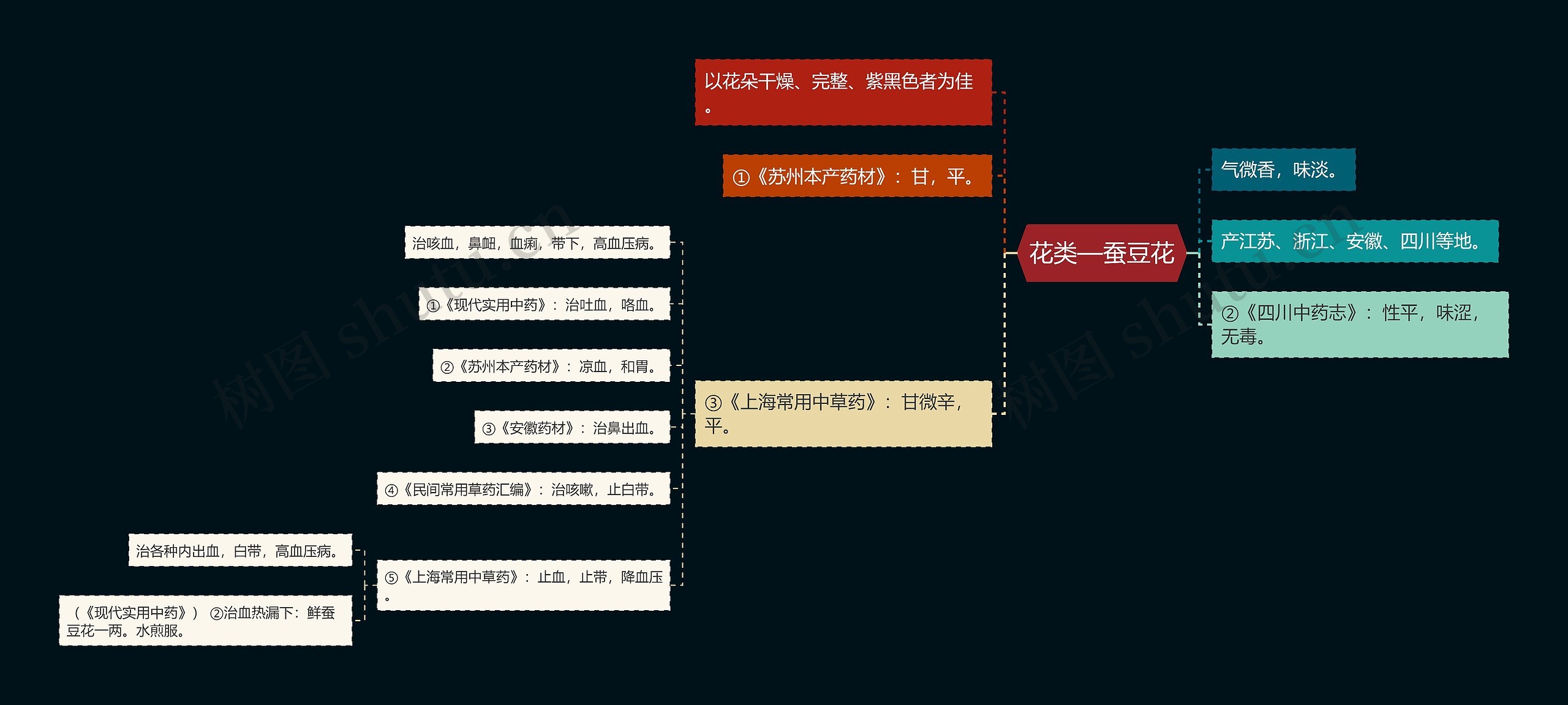 花类—蚕豆花思维导图