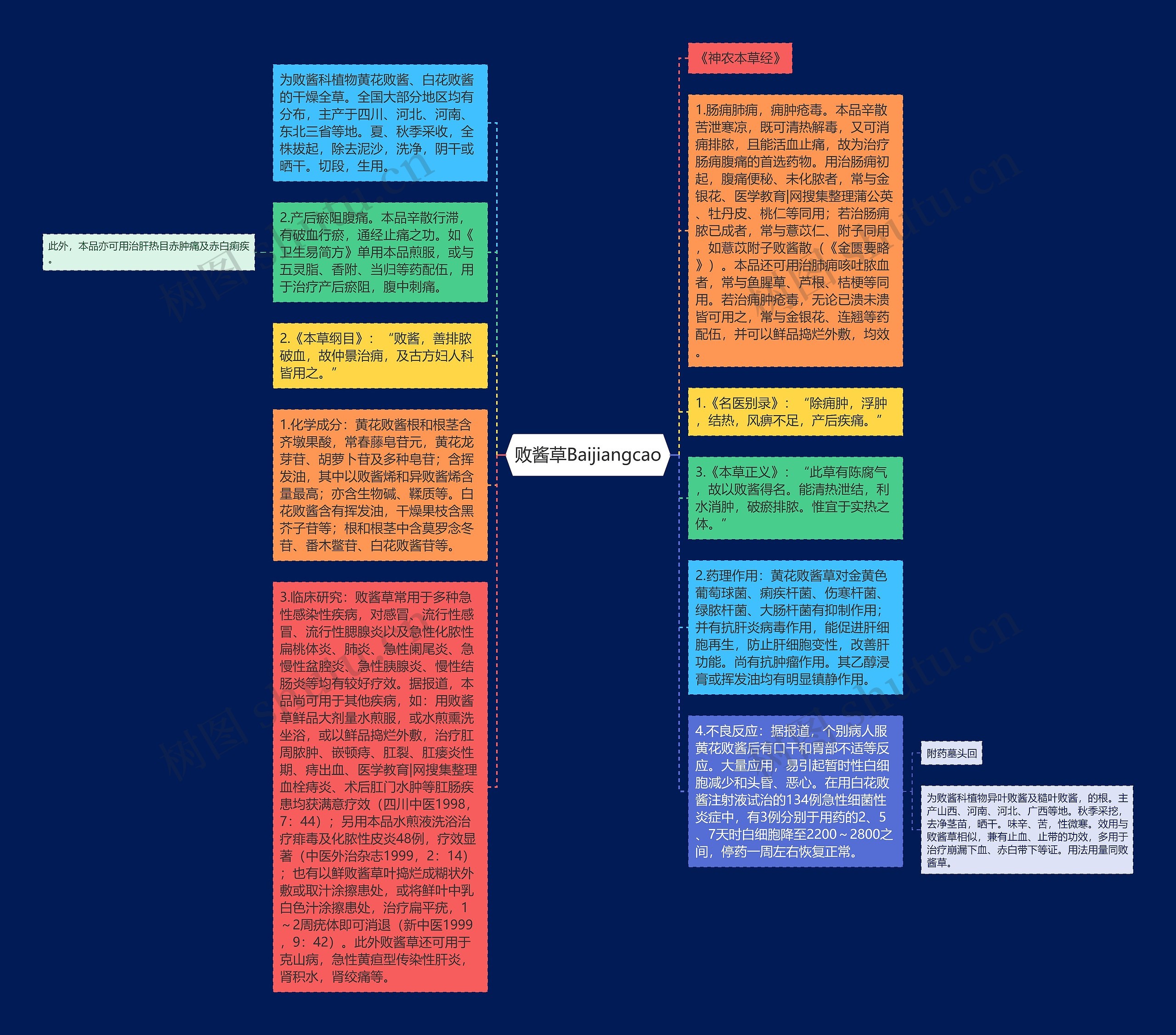 败酱草Baijiangcao思维导图