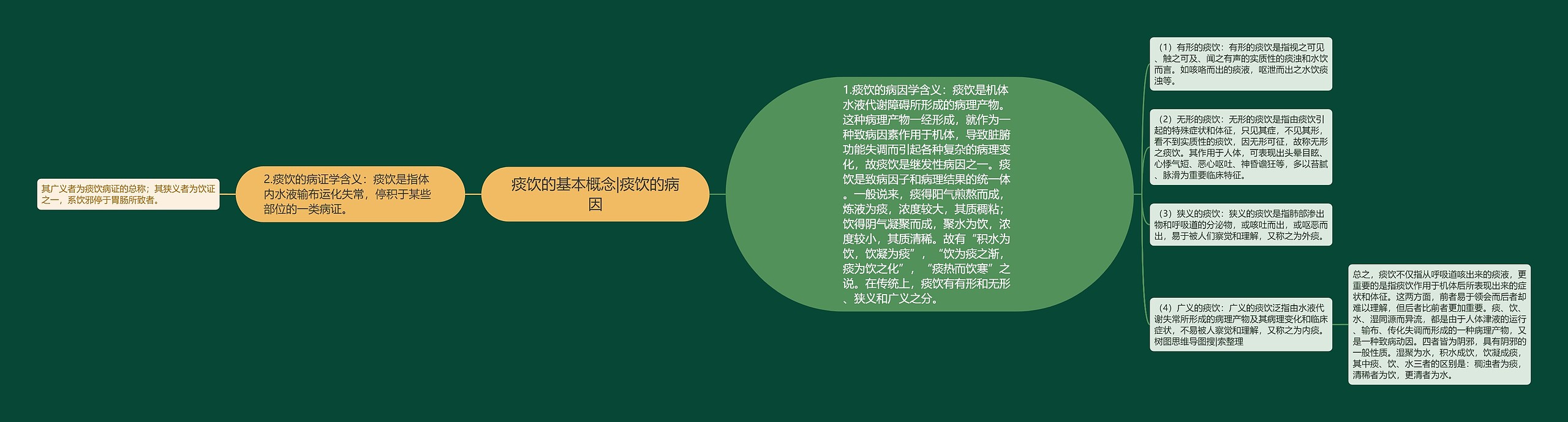 痰饮的基本概念|痰饮的病因思维导图