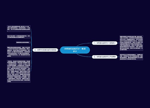 合同违约金按天计一般是多少