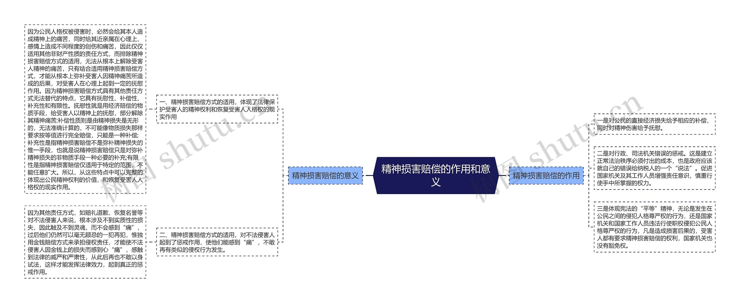 精神损害赔偿的作用和意义思维导图