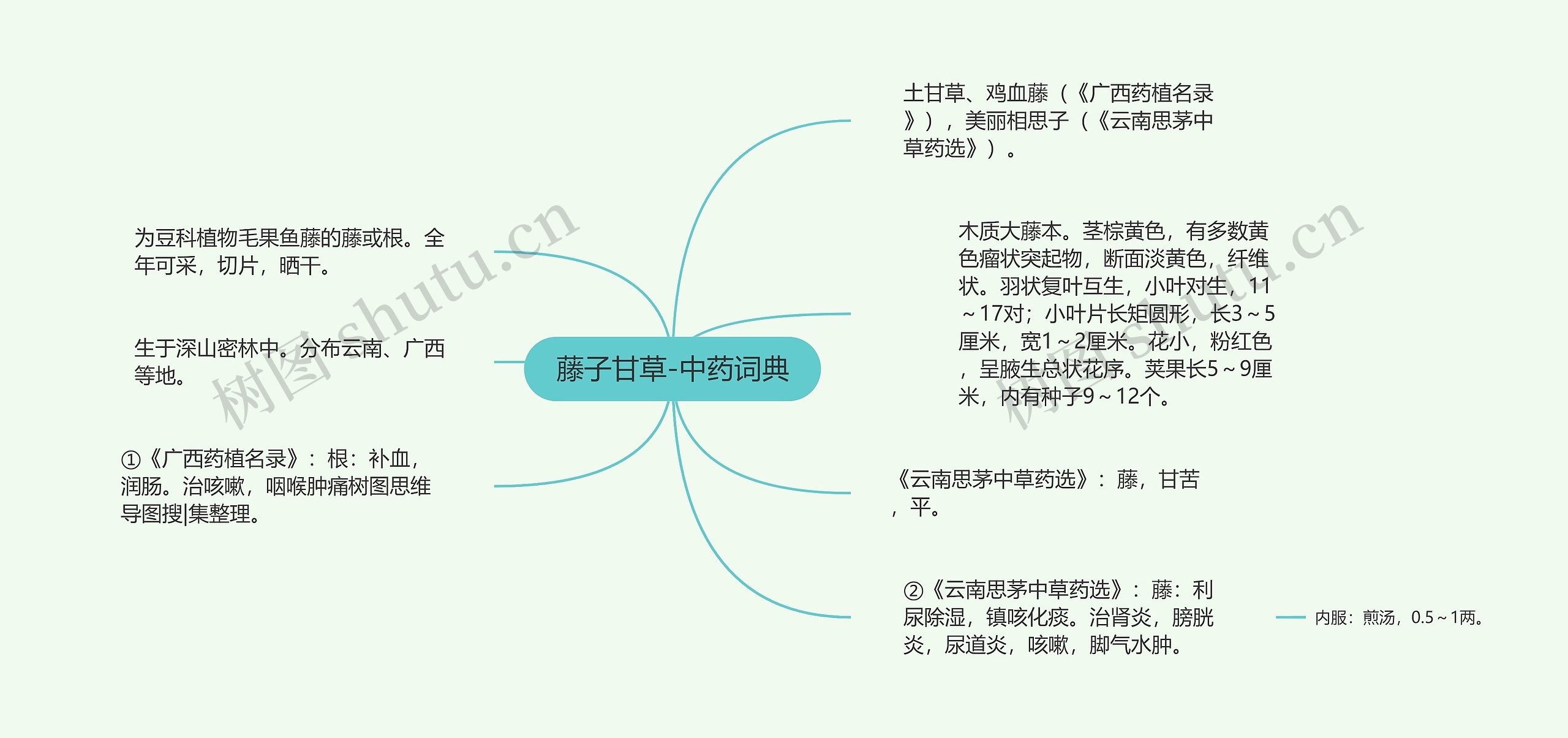 藤子甘草-中药词典思维导图