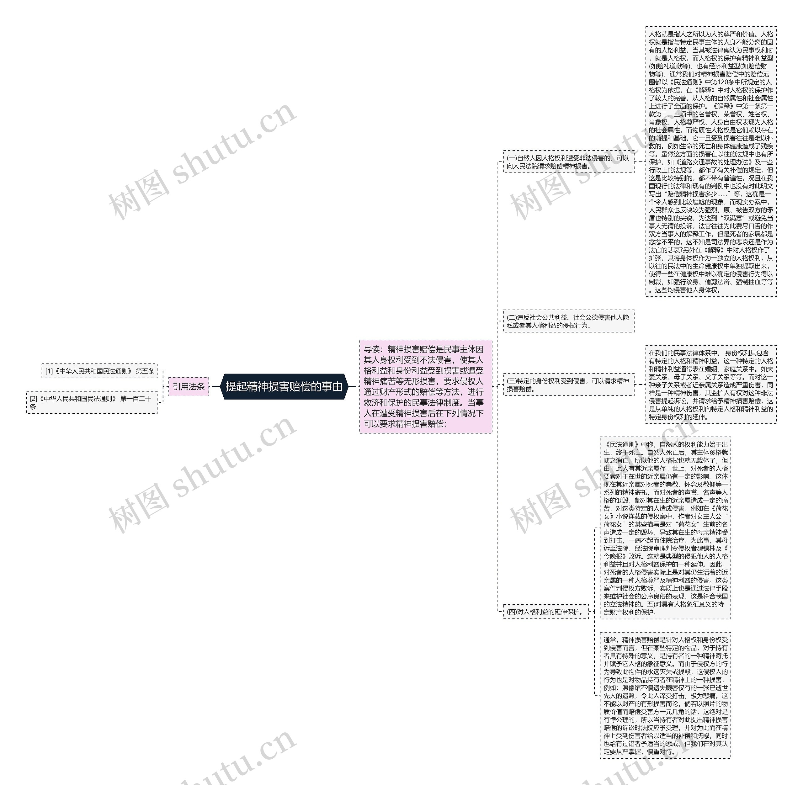 提起精神损害赔偿的事由思维导图