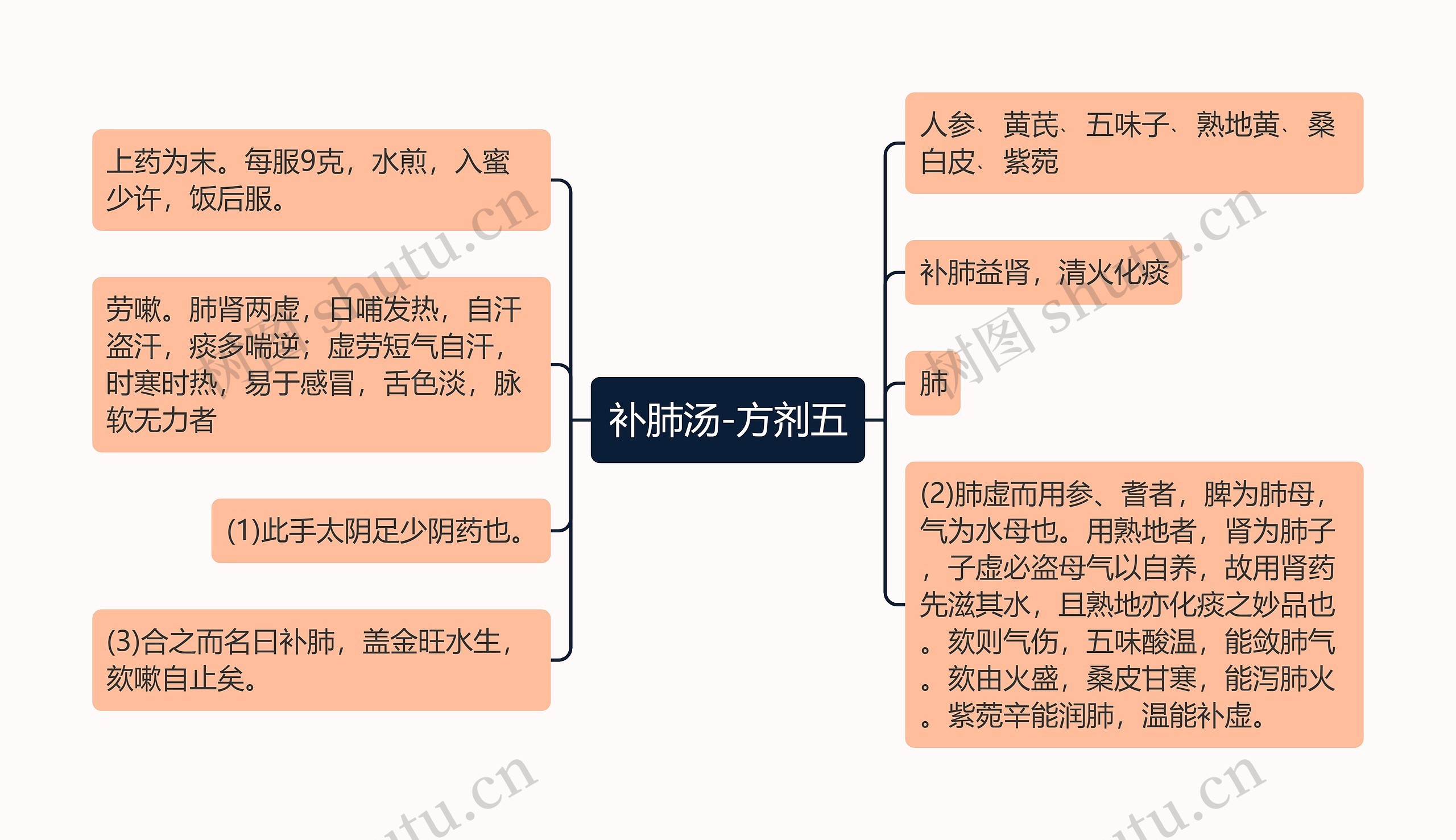 补肺汤-方剂五思维导图