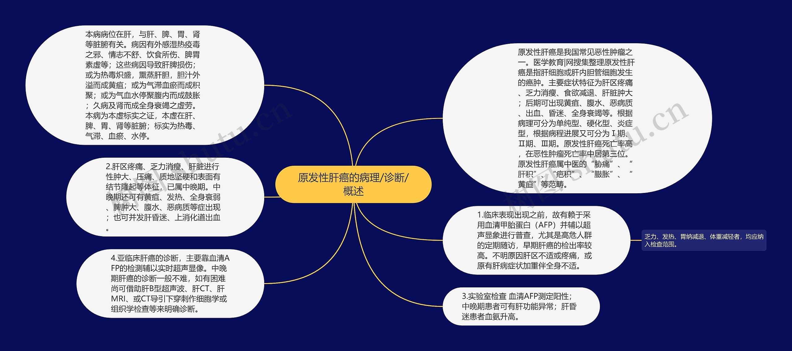 原发性肝癌的病理/诊断/概述思维导图