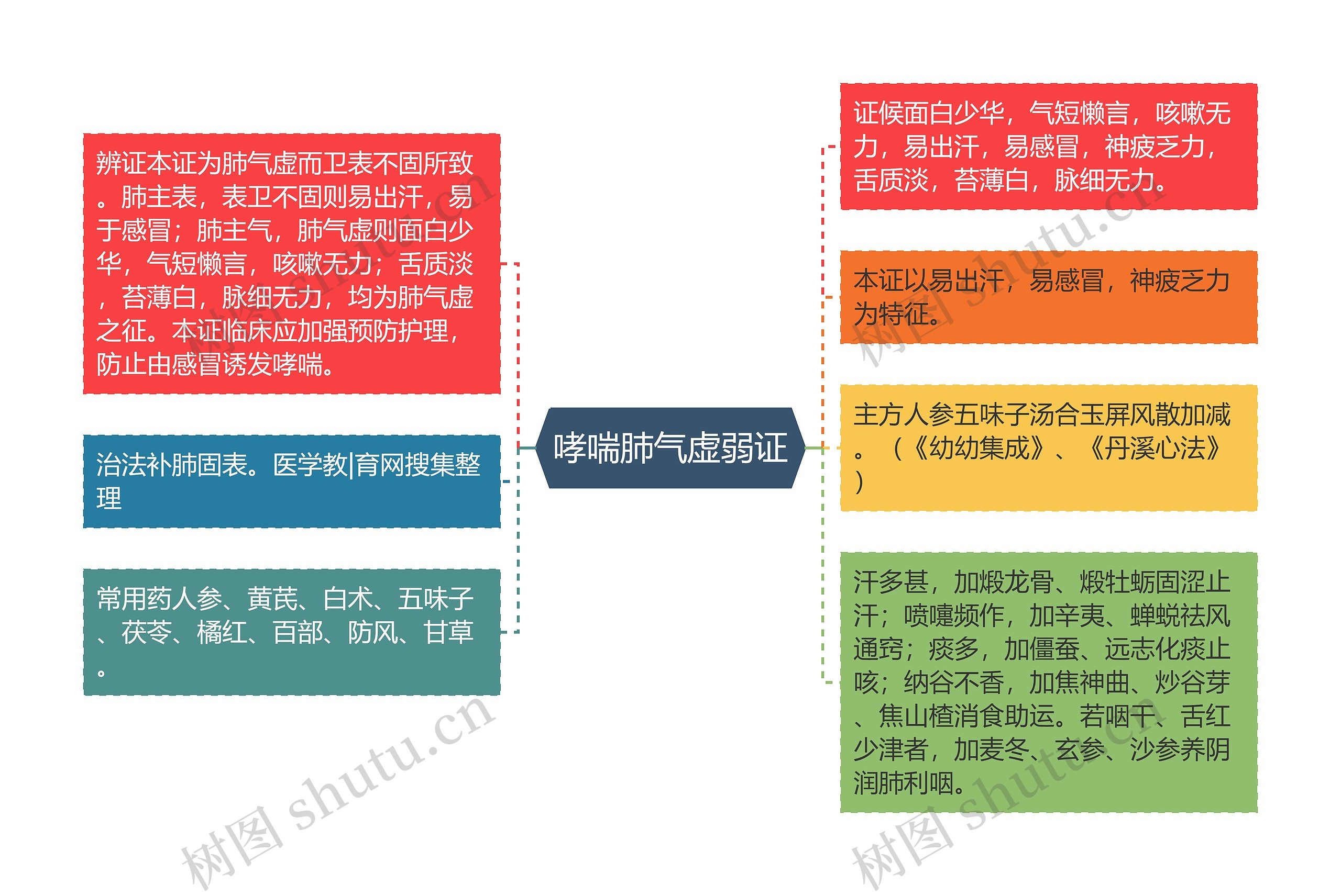 哮喘肺气虚弱证思维导图