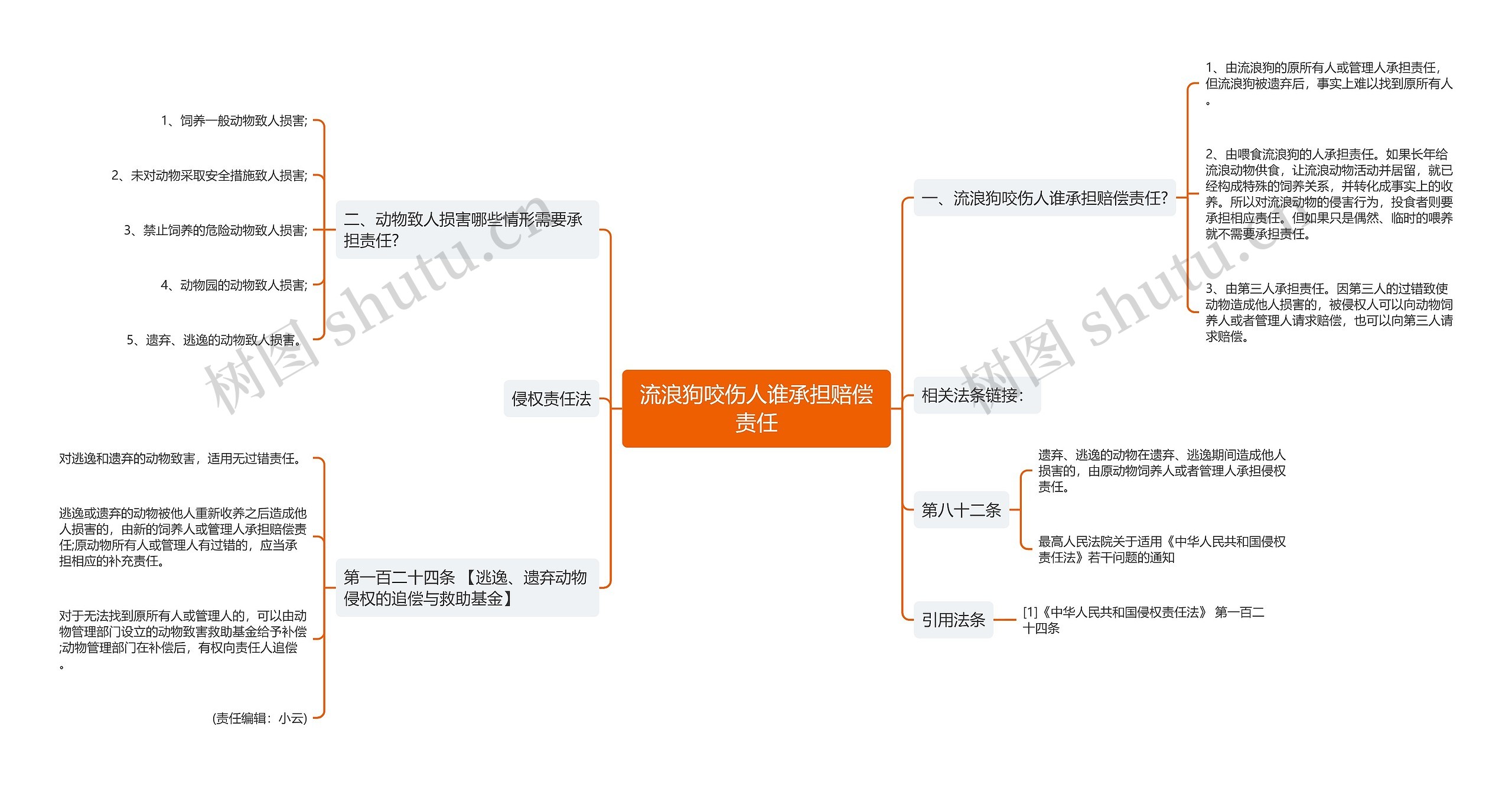 流浪狗咬伤人谁承担赔偿责任思维导图