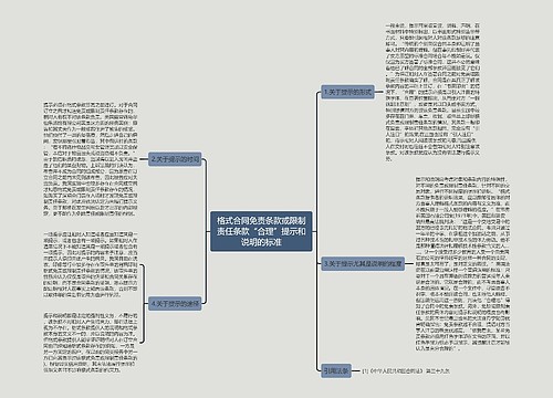 格式合同免责条款或限制责任条款“合理”提示和说明的标准