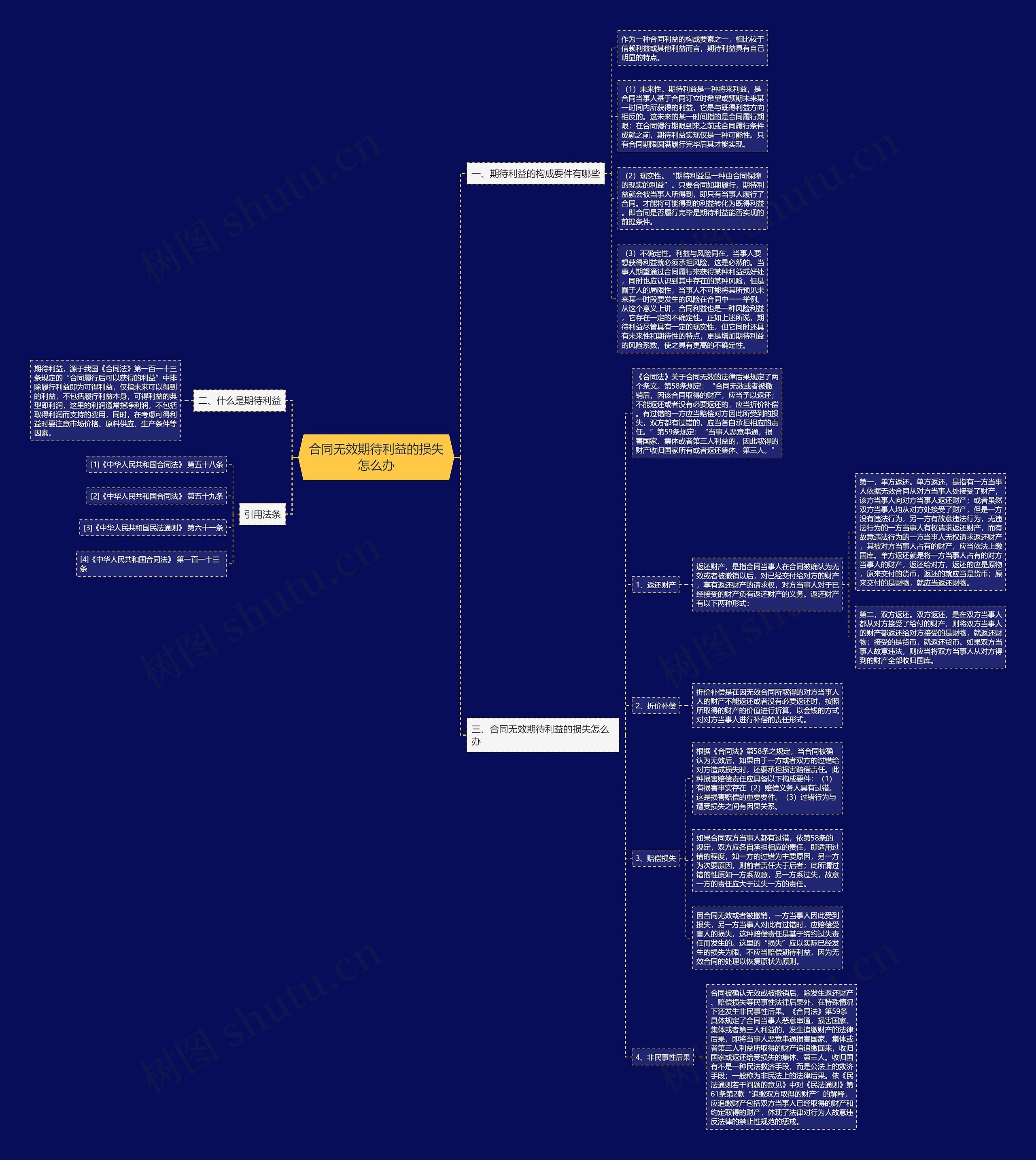 合同无效期待利益的损失怎么办思维导图