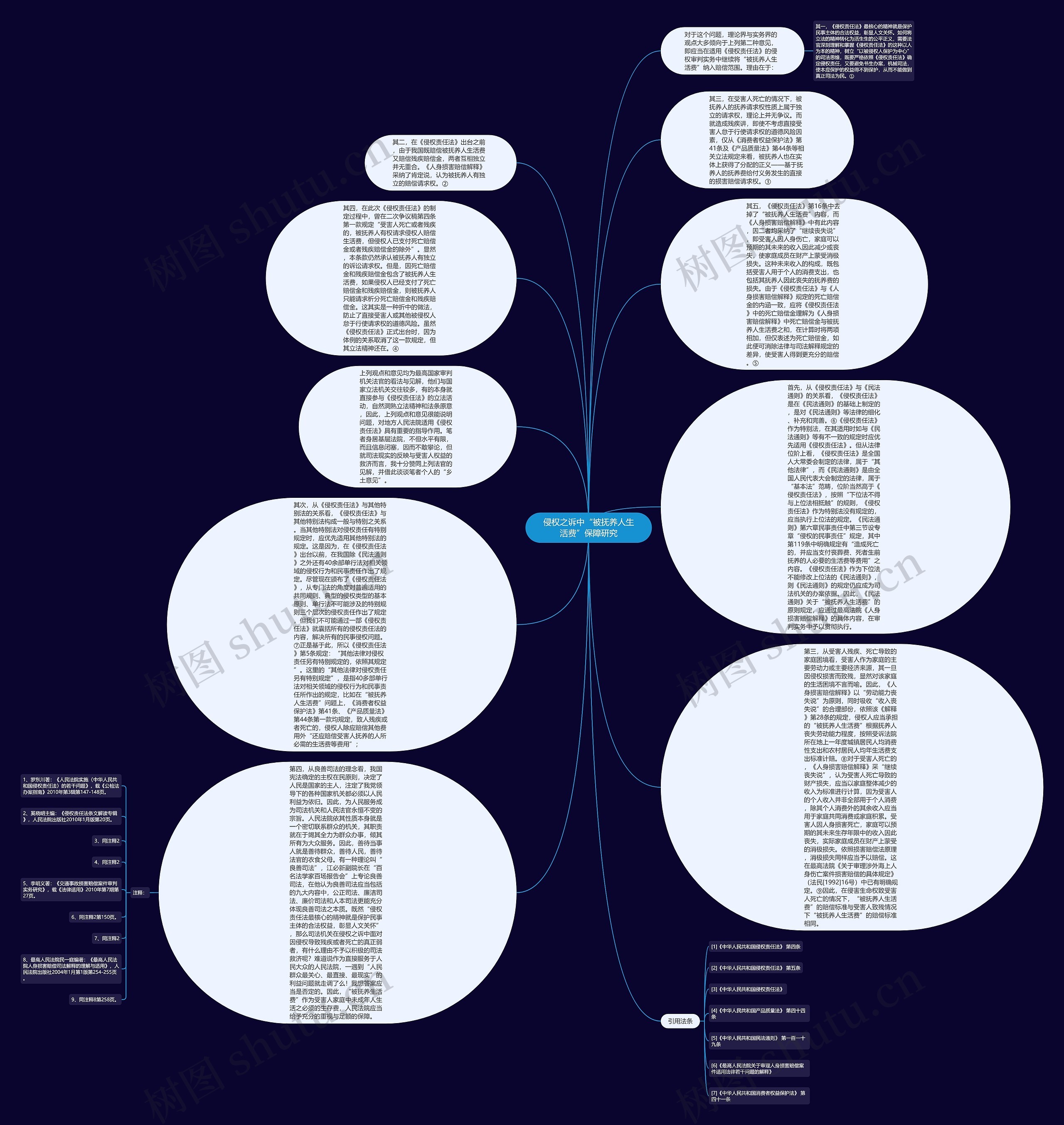 侵权之诉中“被抚养人生活费”保障研究思维导图