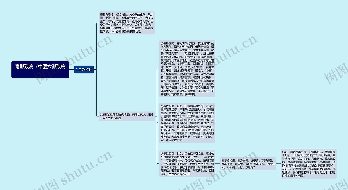 寒邪致病（中医六邪致病）思维导图_编号p7014615-TreeMind树图