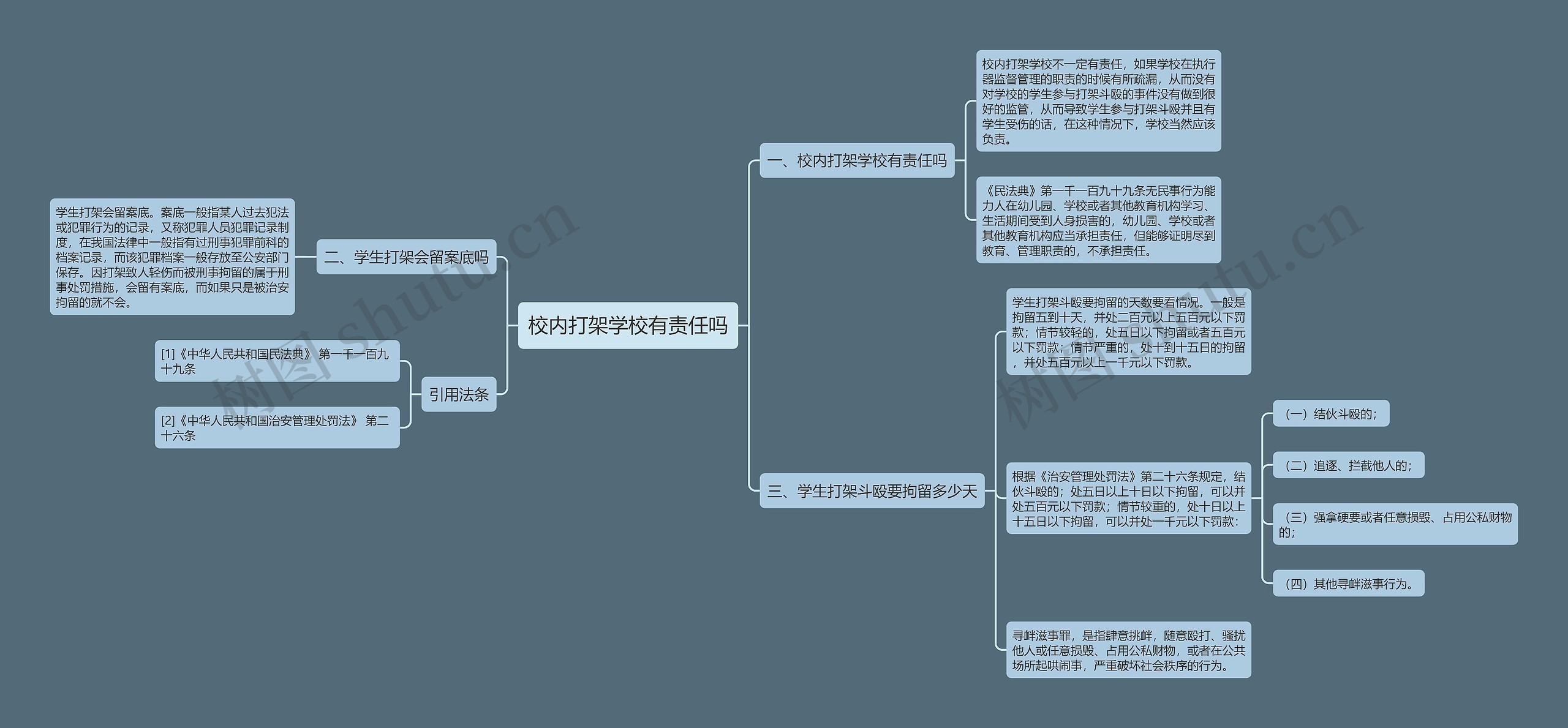 校内打架学校有责任吗思维导图