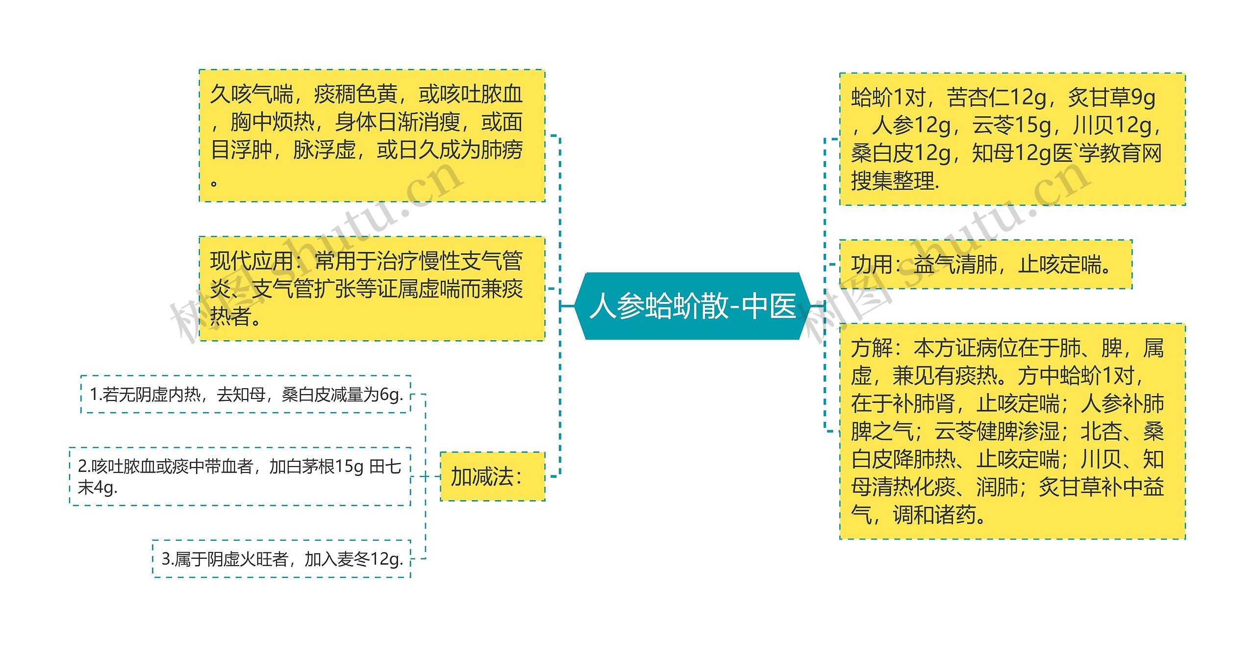 人参蛤蚧散-中医思维导图