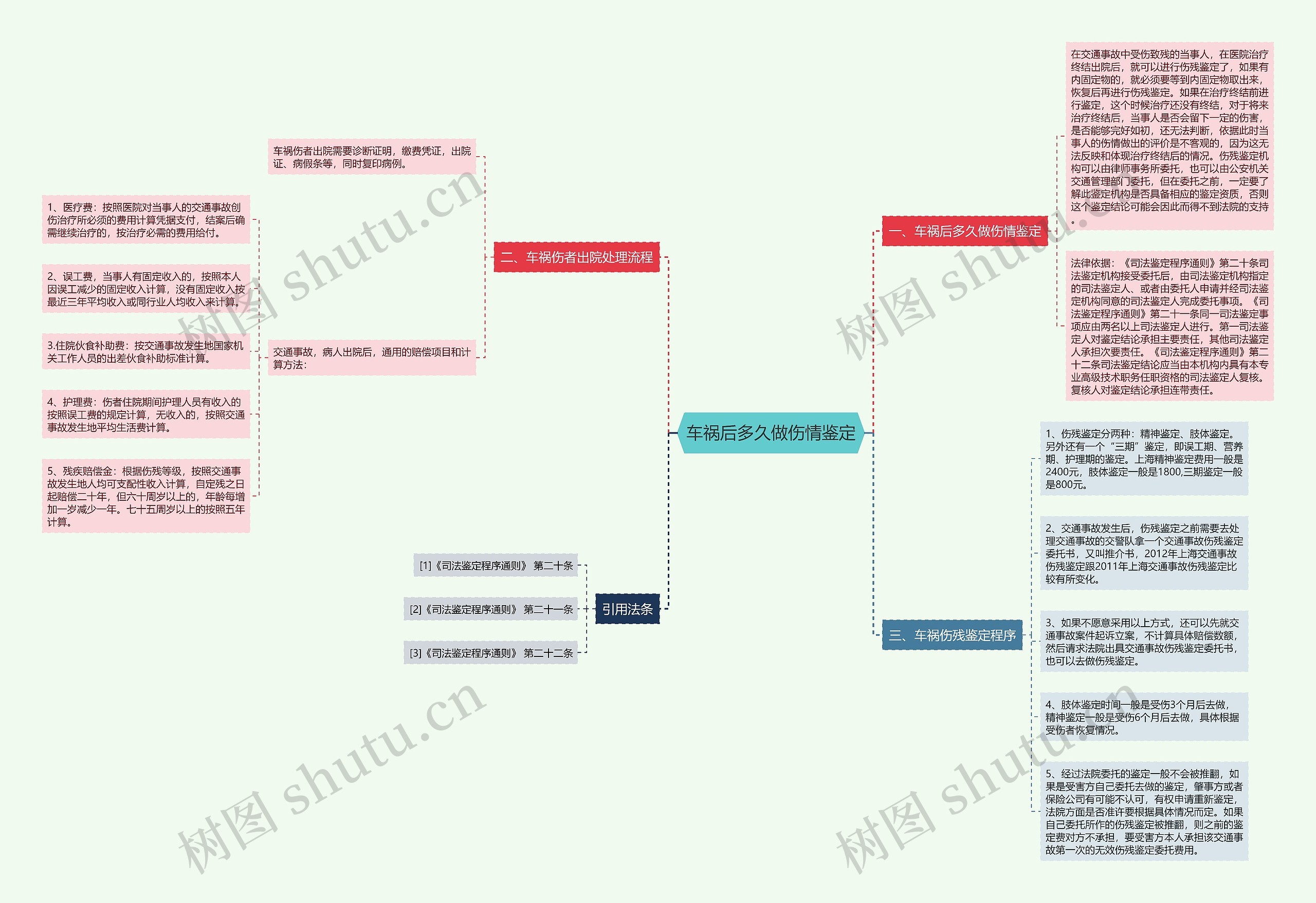 车祸后多久做伤情鉴定思维导图