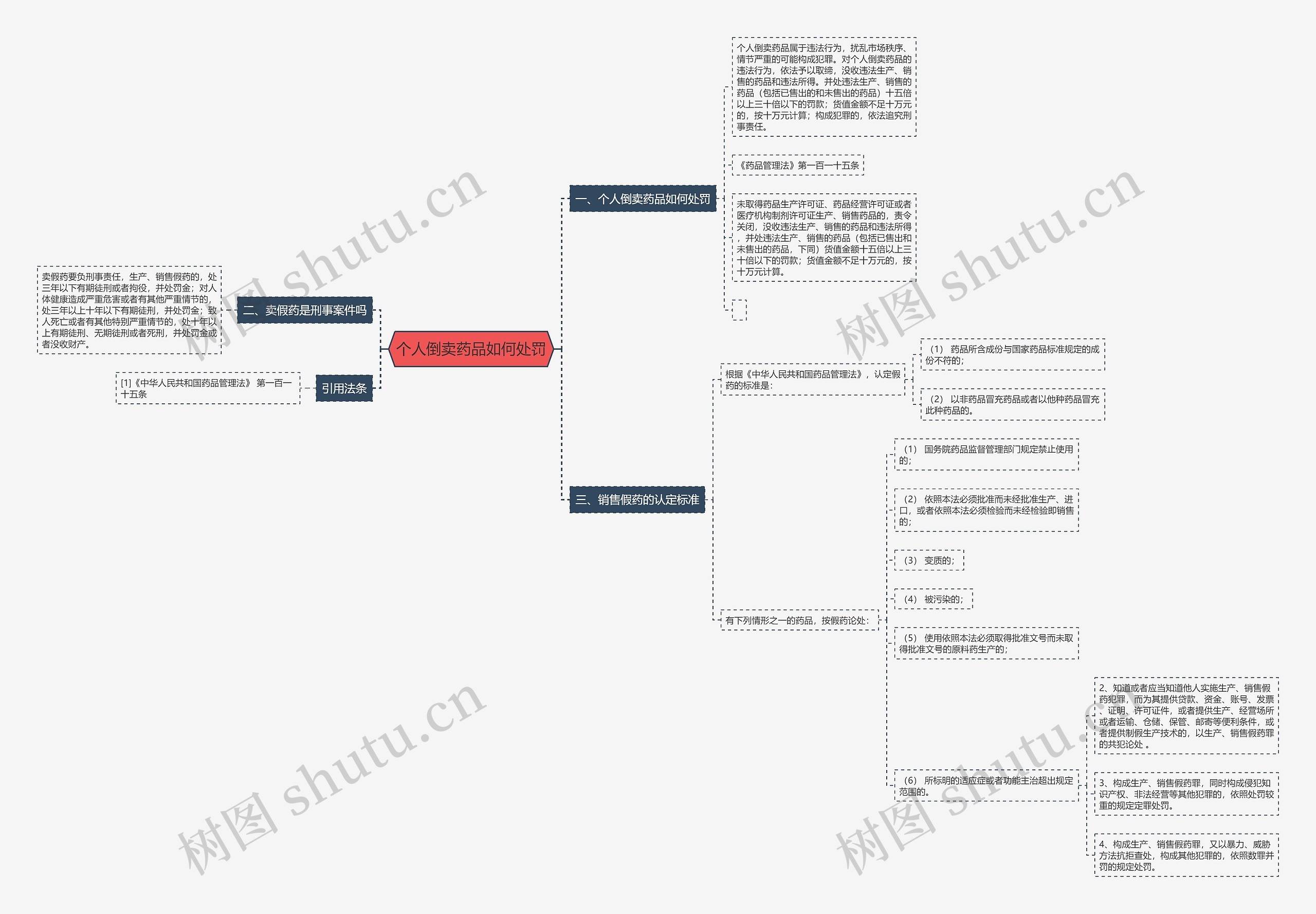 个人倒卖药品如何处罚思维导图