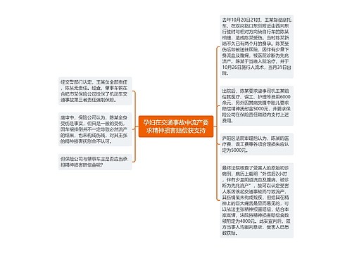 孕妇在交通事故中流产要求精神损害赔偿获支持