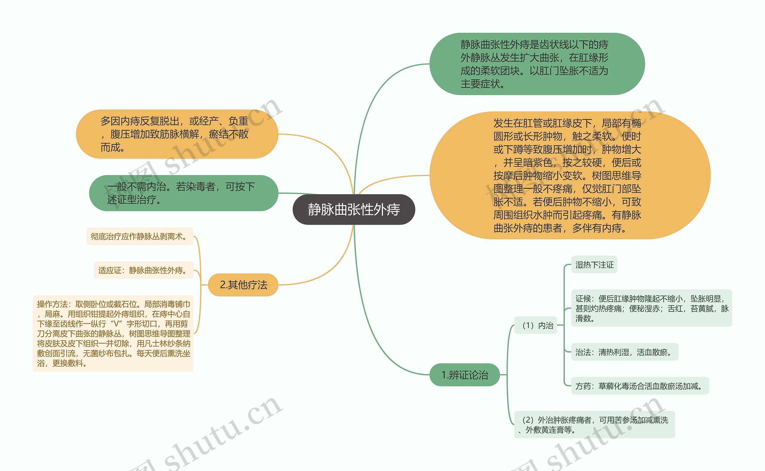 静脉曲张性外痔思维导图