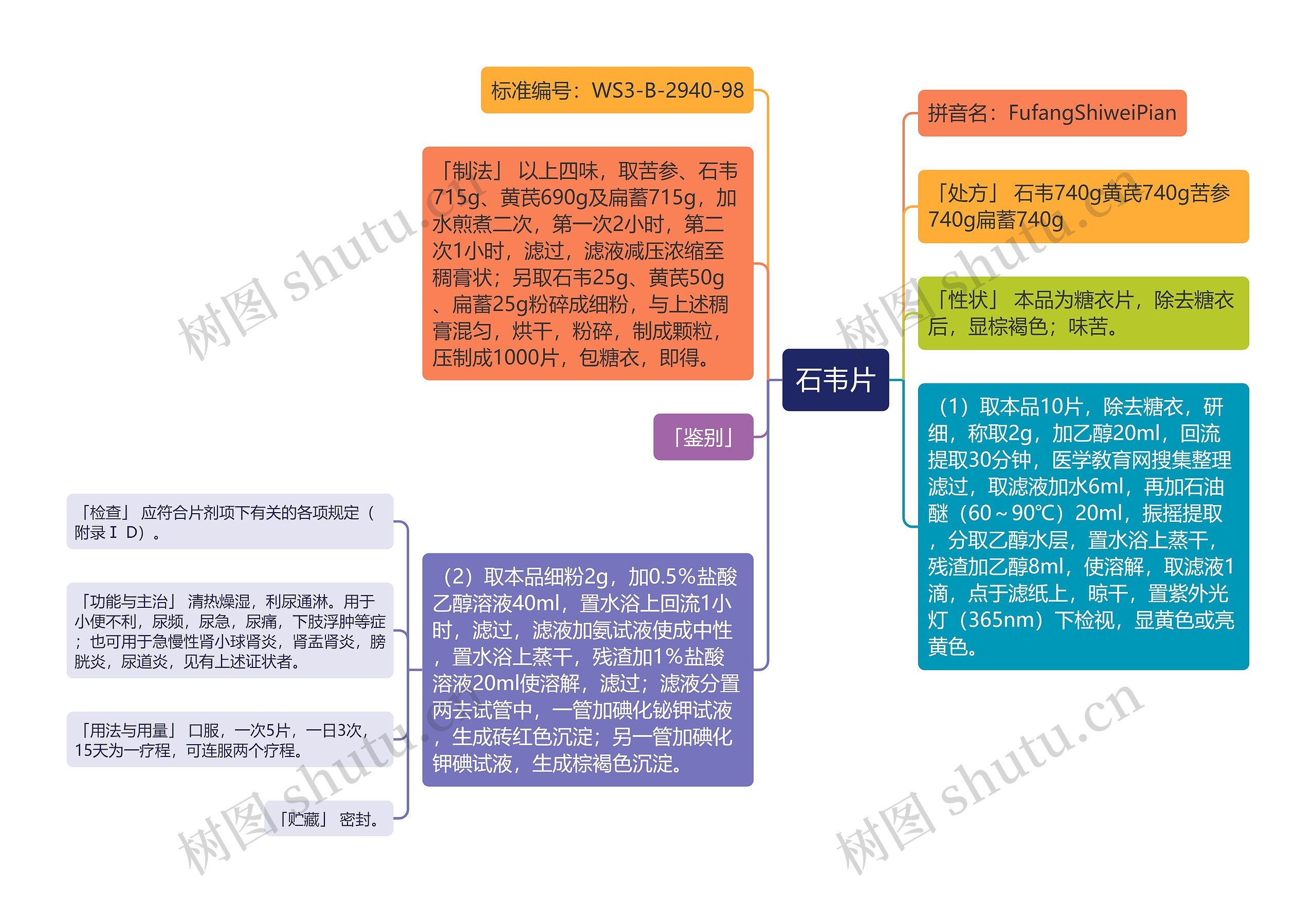 石韦片思维导图