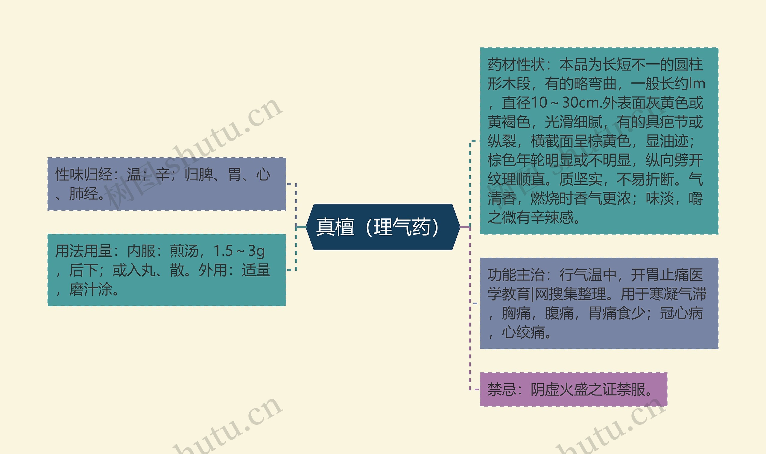 真檀（理气药）思维导图