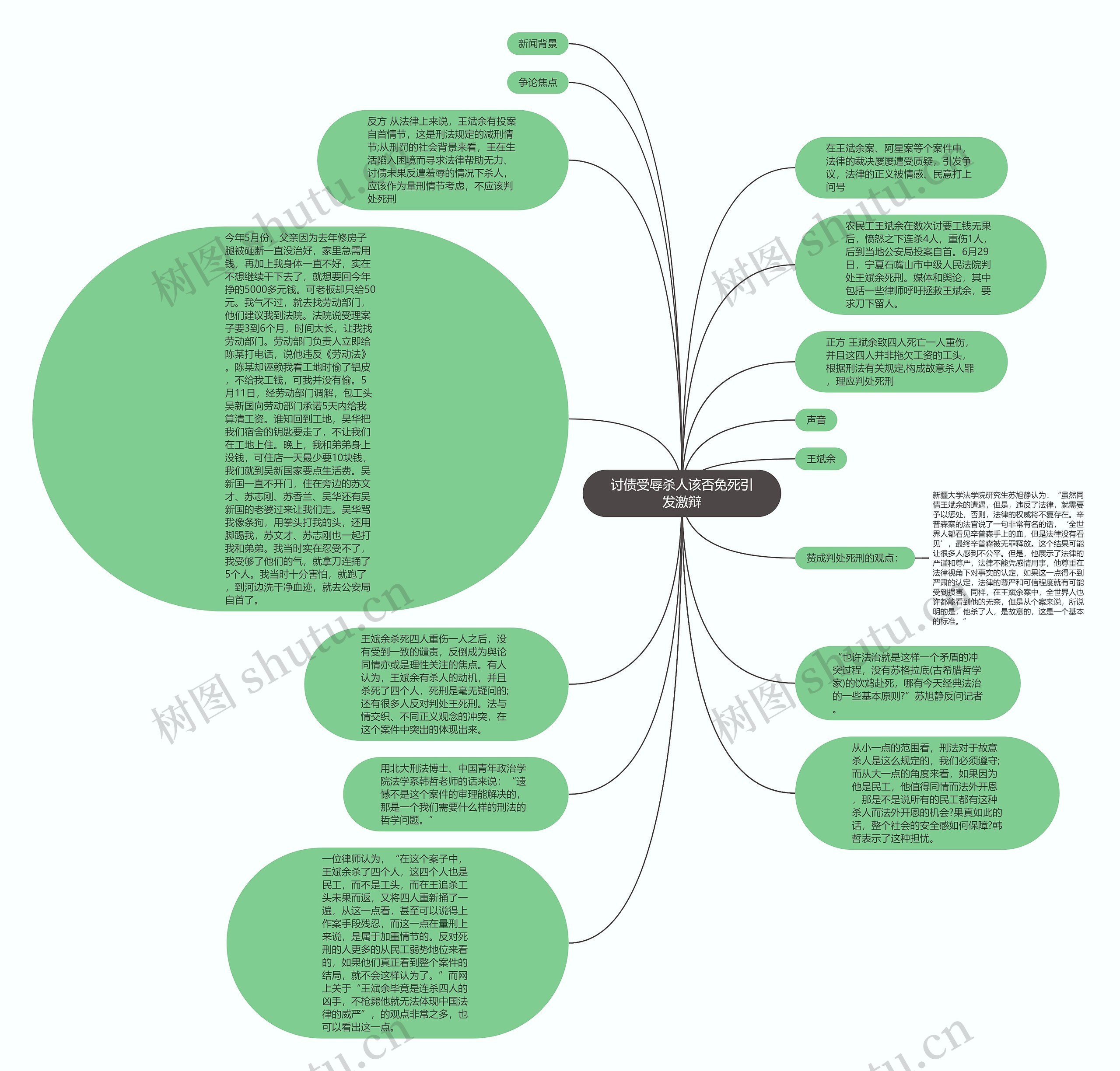 讨债受辱杀人该否免死引发激辩思维导图