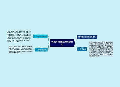 精神损害赔偿的作用是什么