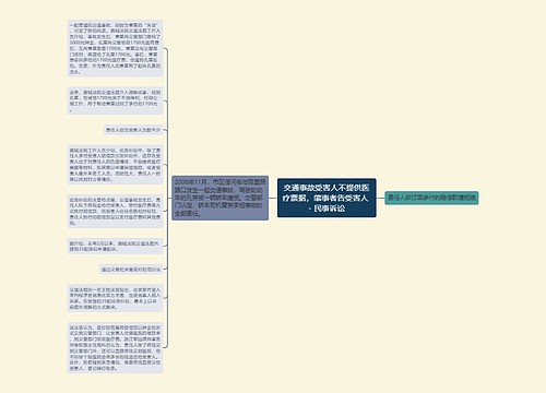 交通事故受害人不提供医疗票据，肇事者告受害人 - 民事诉讼