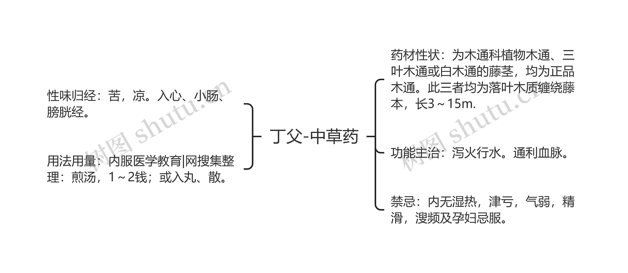 丁父-中草药思维导图