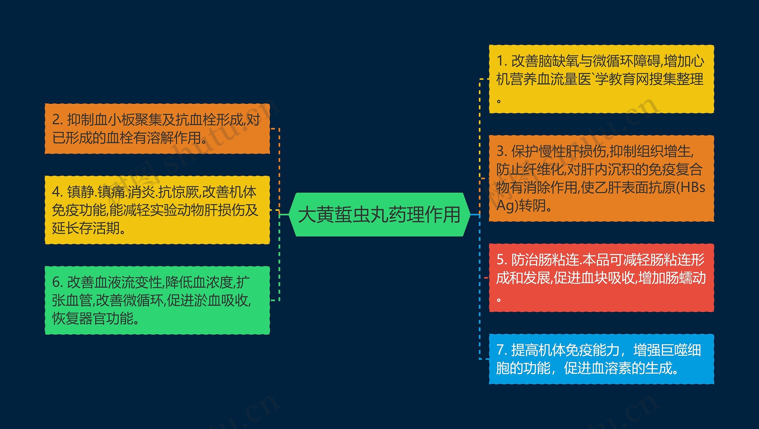 大黄蜇虫丸药理作用思维导图