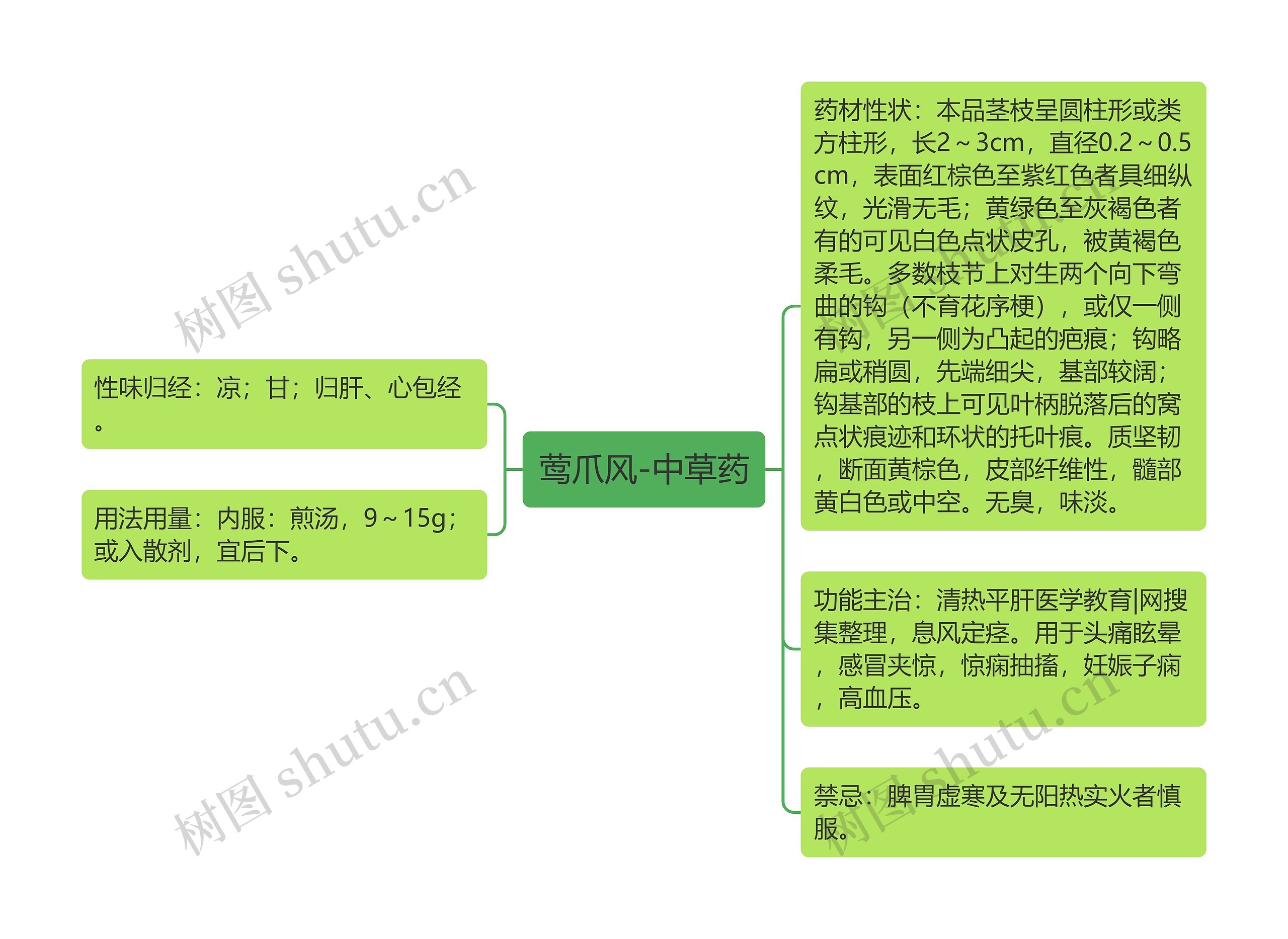 莺爪风-中草药思维导图