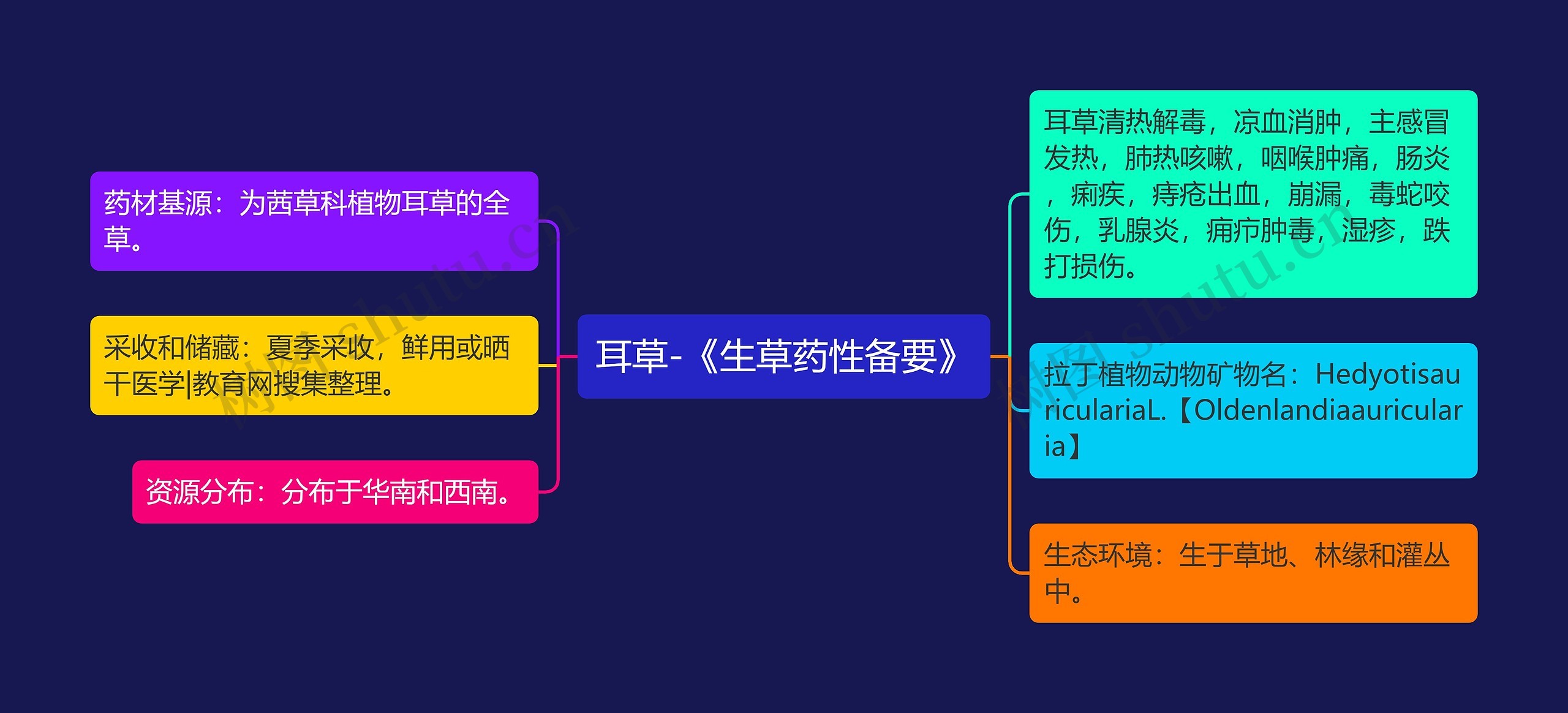 耳草-《生草药性备要》思维导图