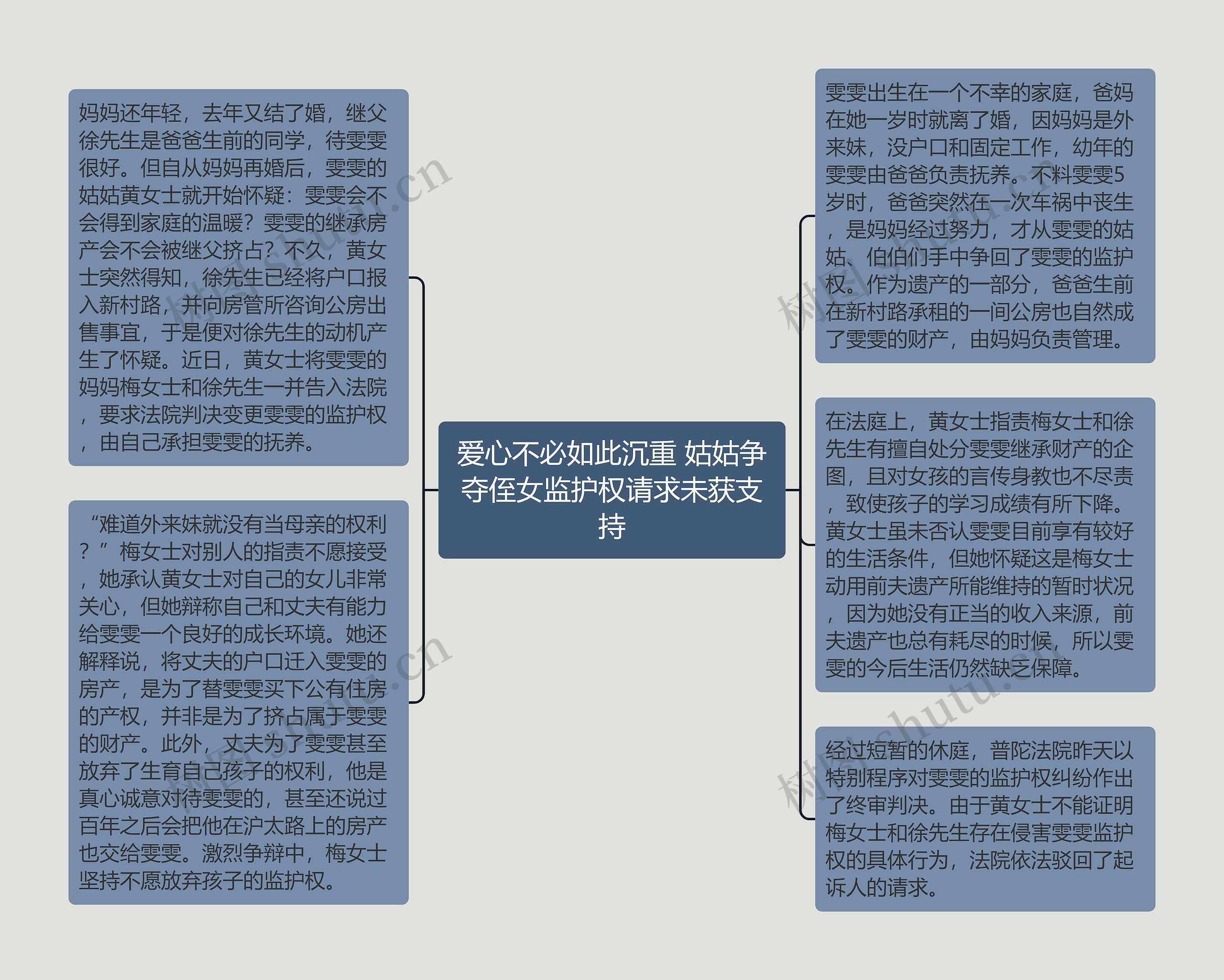 爱心不必如此沉重 姑姑争夺侄女监护权请求未获支持思维导图