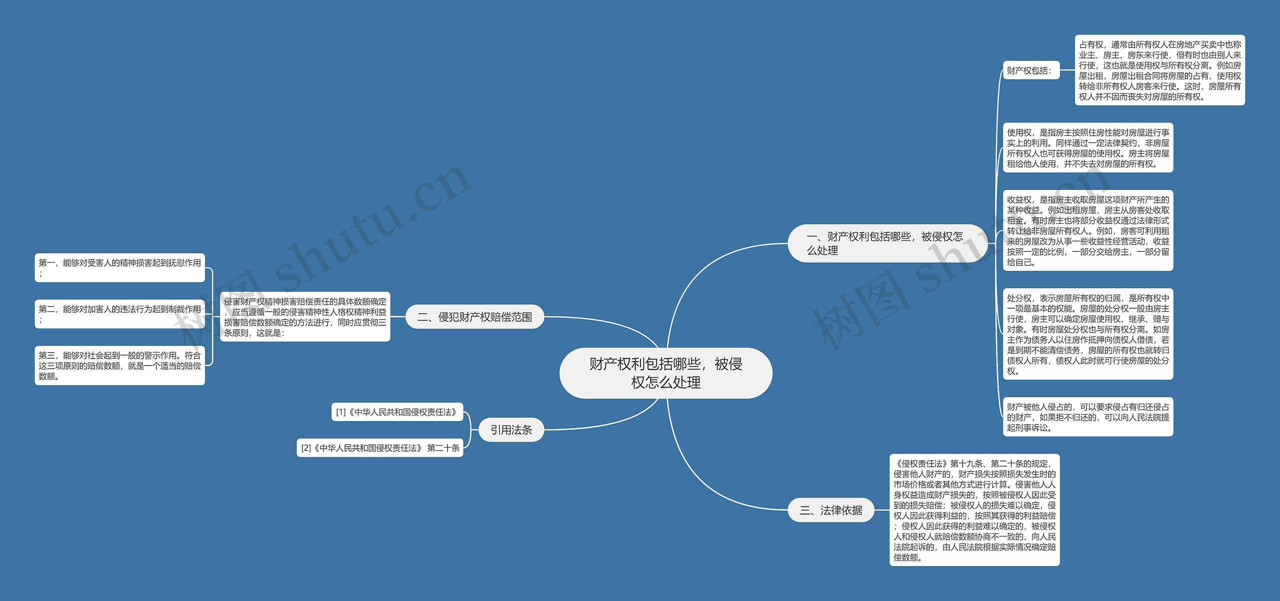 财产权利包括哪些，被侵权怎么处理思维导图