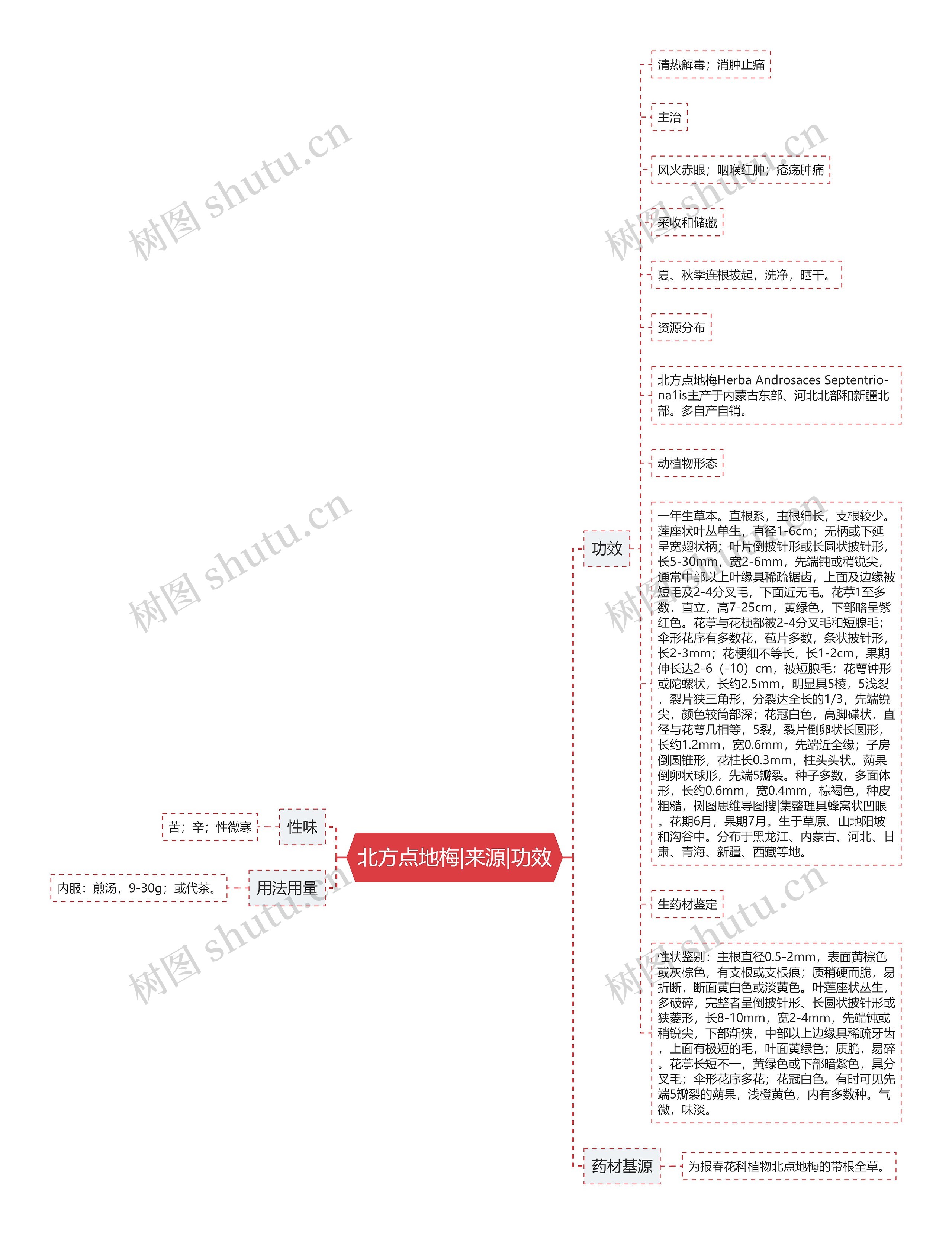 北方点地梅|来源|功效思维导图