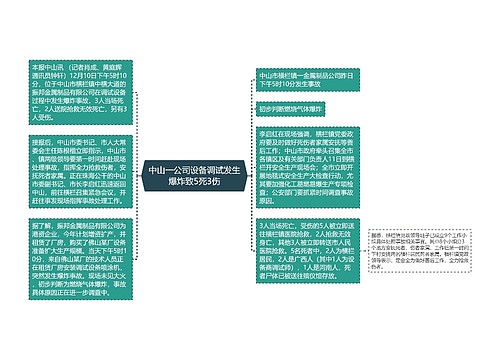 中山一公司设备调试发生爆炸致5死3伤