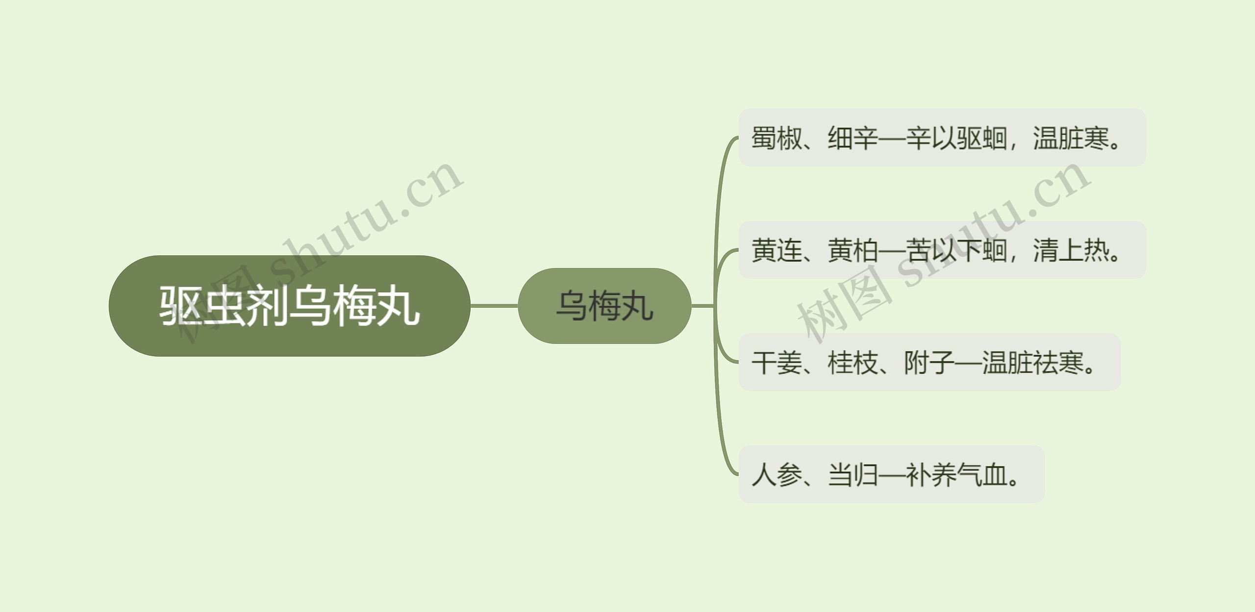 驱虫剂乌梅丸思维导图