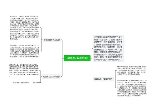 一房两卖=双倍赔偿？