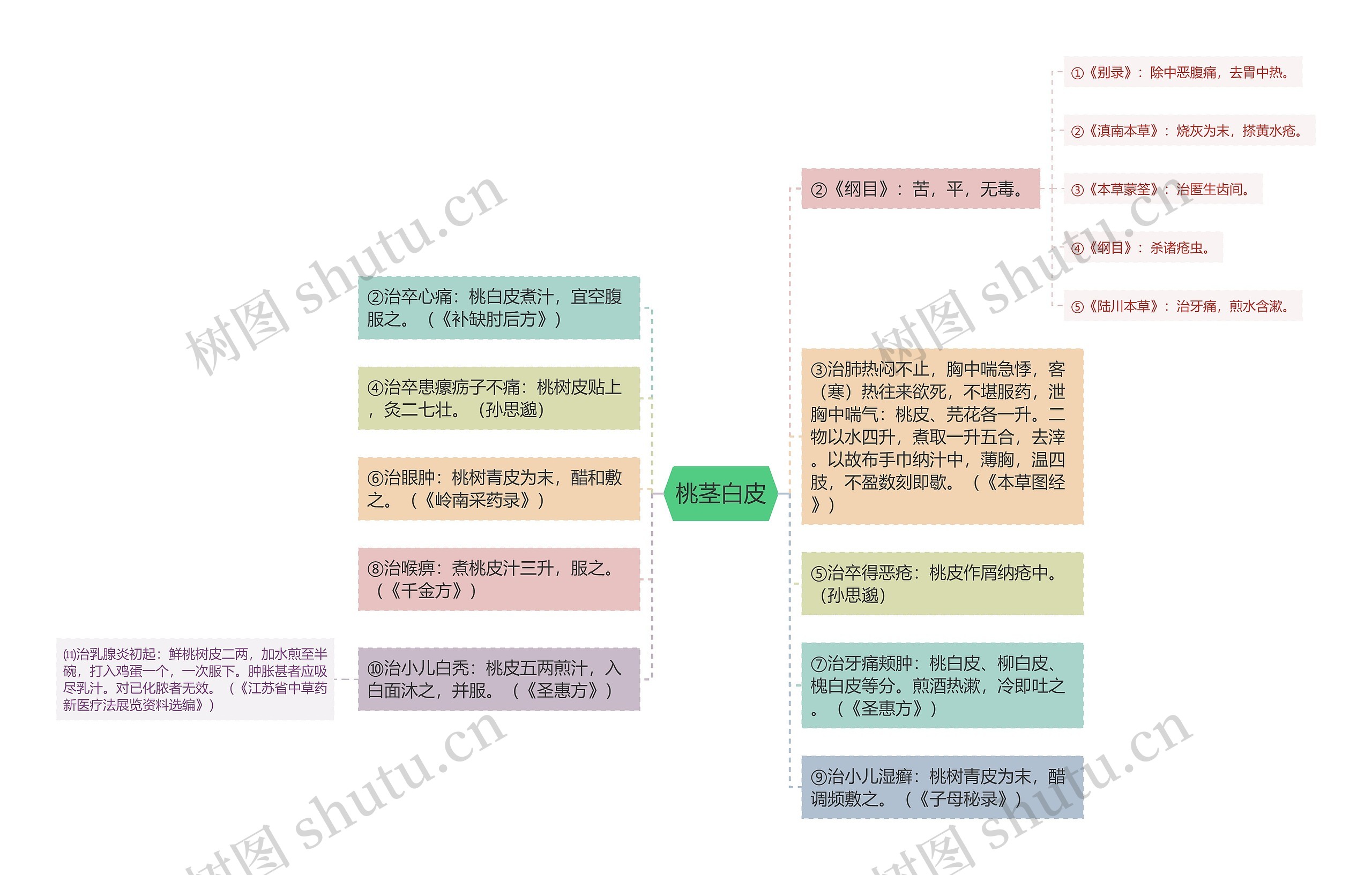 桃茎白皮思维导图