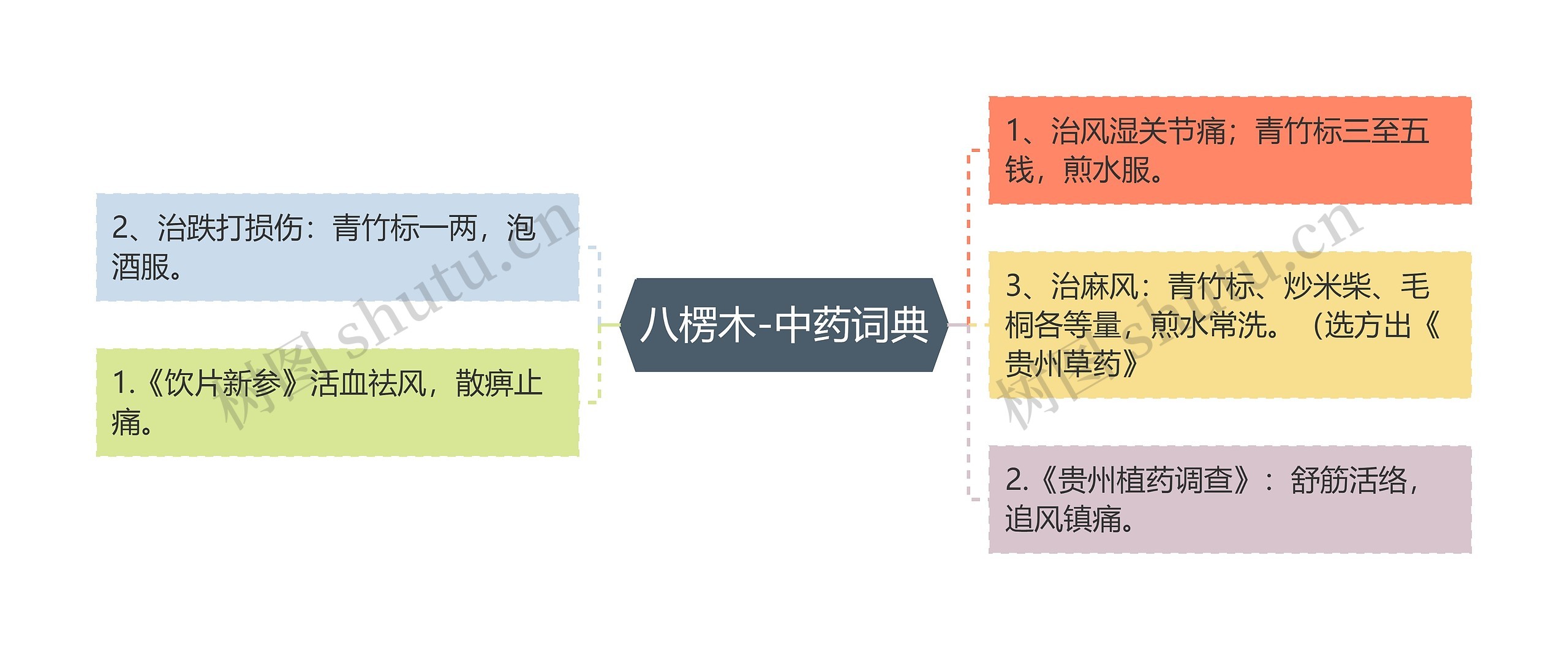 八楞木-中药词典思维导图