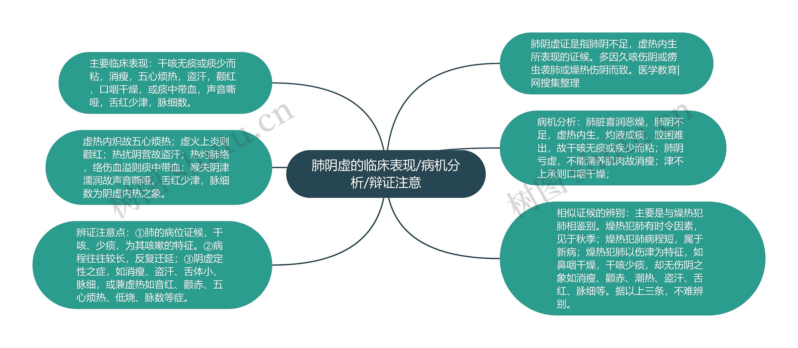 肺阴虚的临床表现/病机分析/辩证注意思维导图