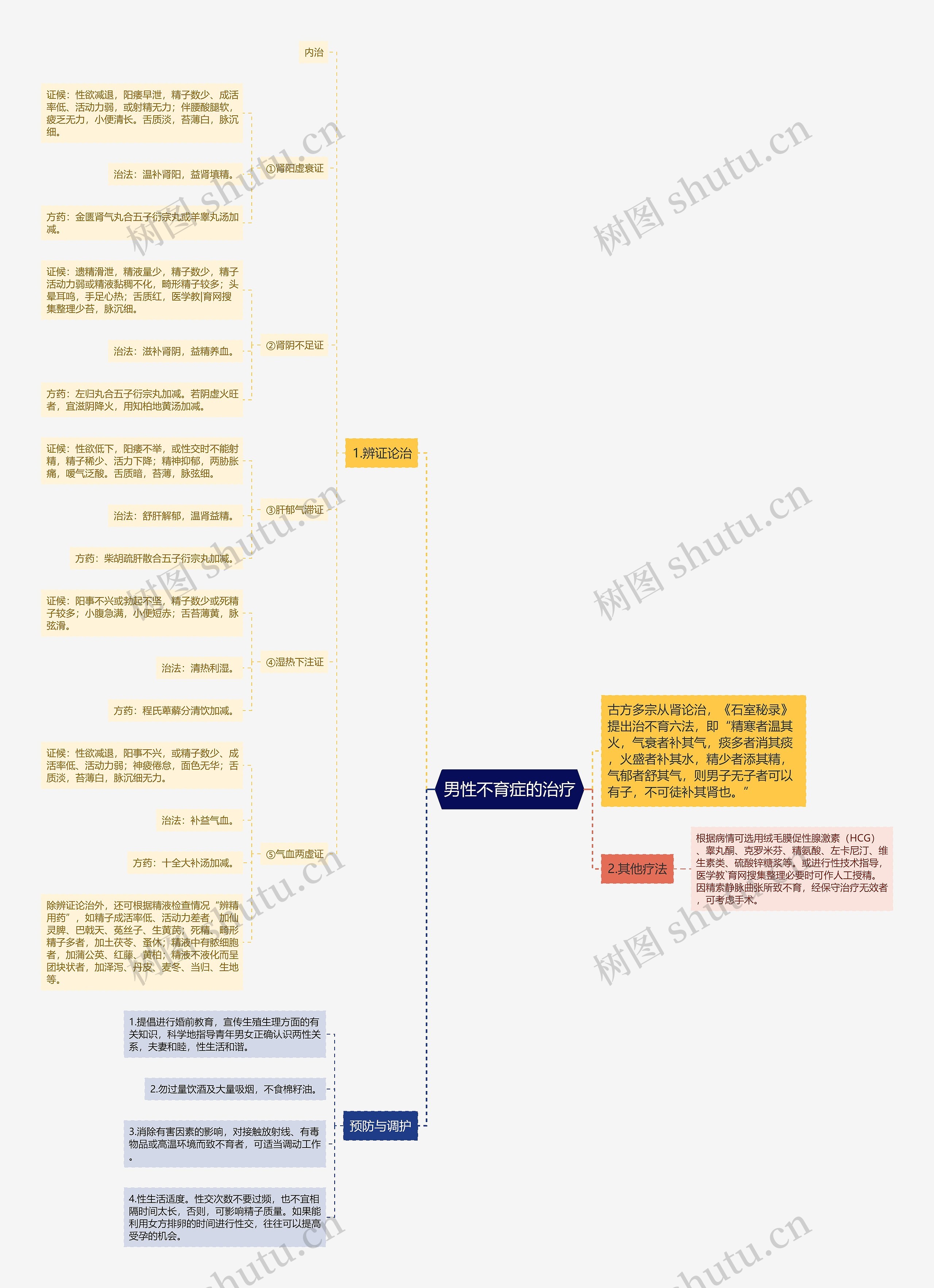 男性不育症的治疗思维导图