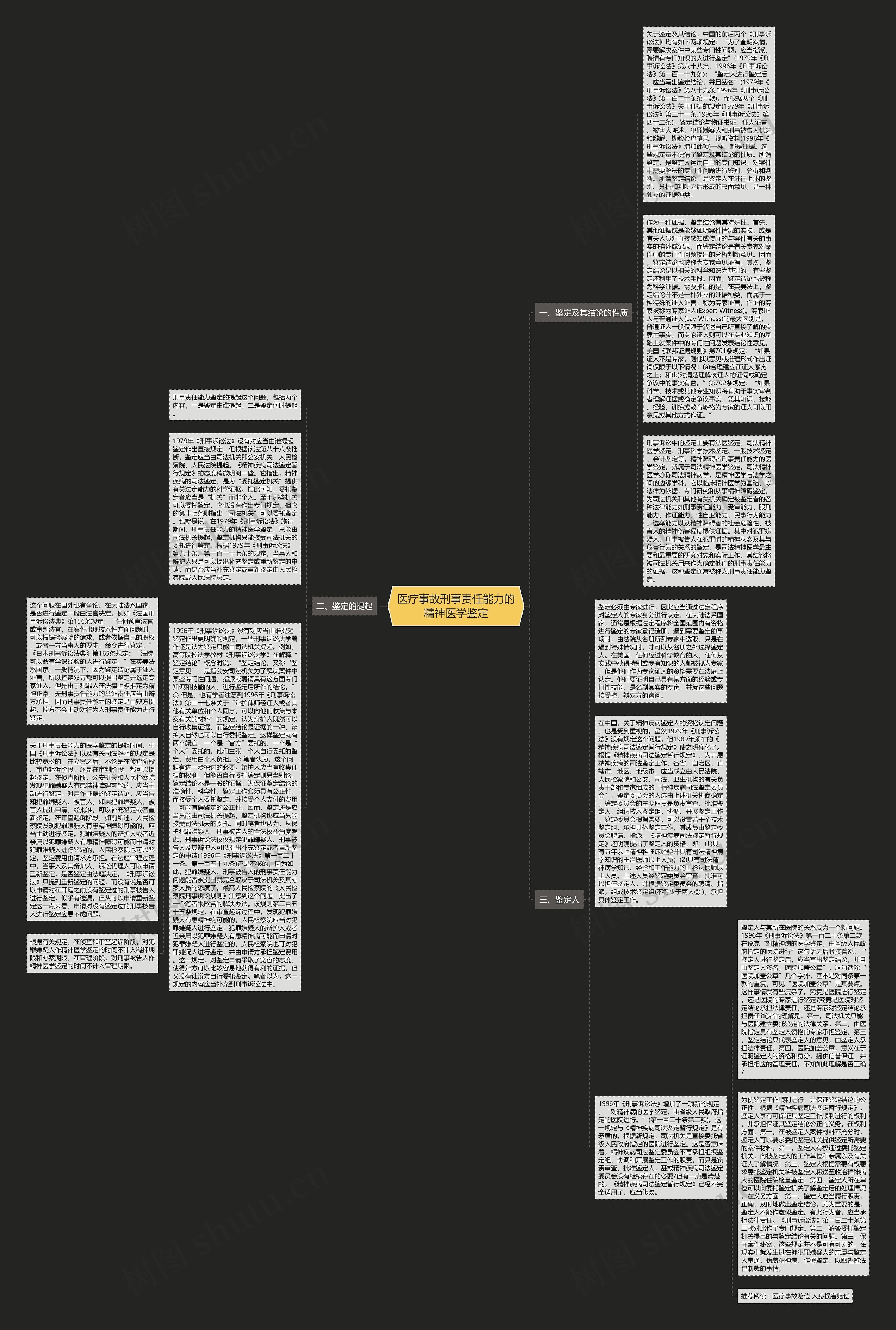 医疗事故刑事责任能力的精神医学鉴定思维导图