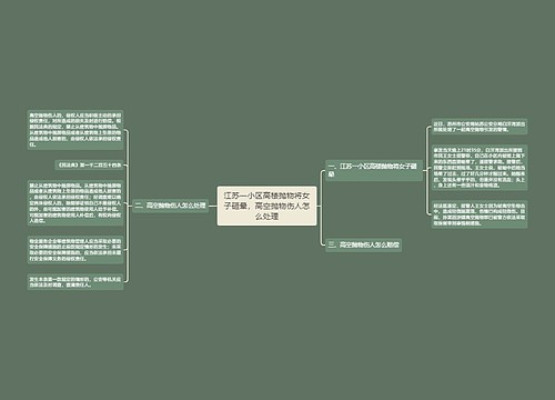 江苏一小区高楼抛物将女子砸晕，高空抛物伤人怎么处理