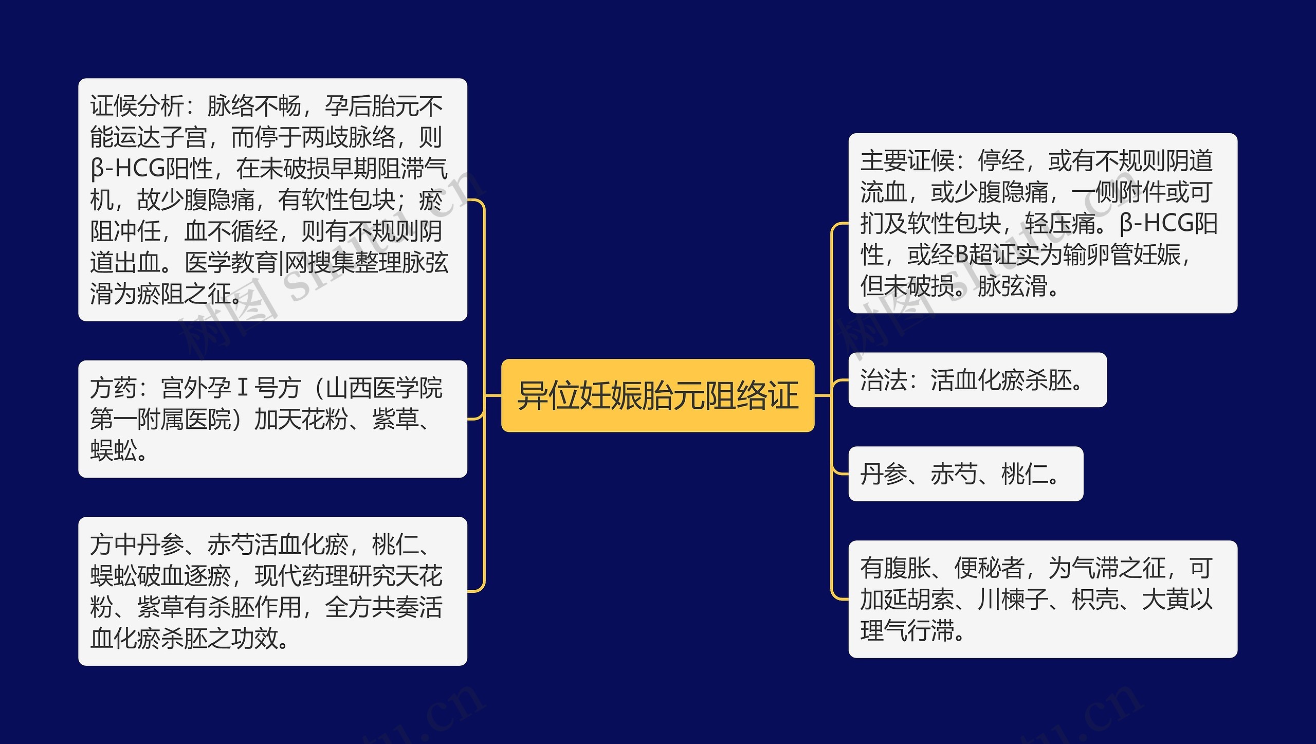 异位妊娠胎元阻络证思维导图