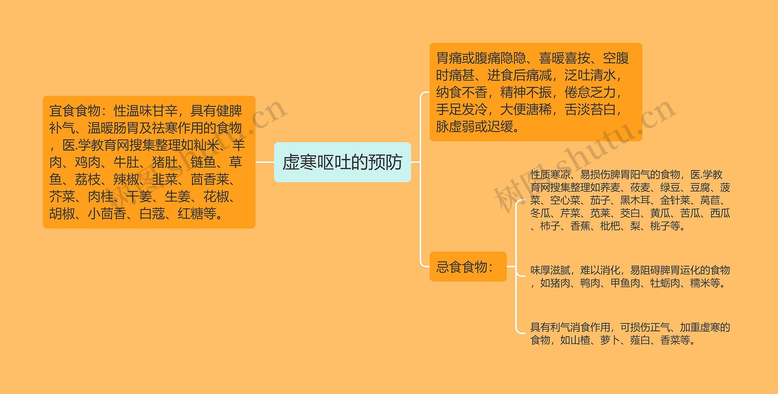 虚寒呕吐的预防思维导图