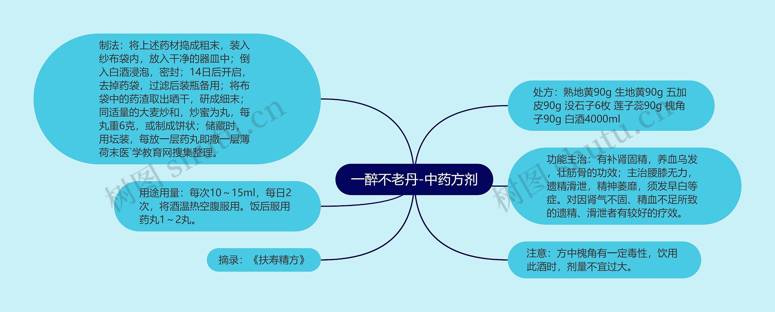 一醉不老丹-中药方剂思维导图