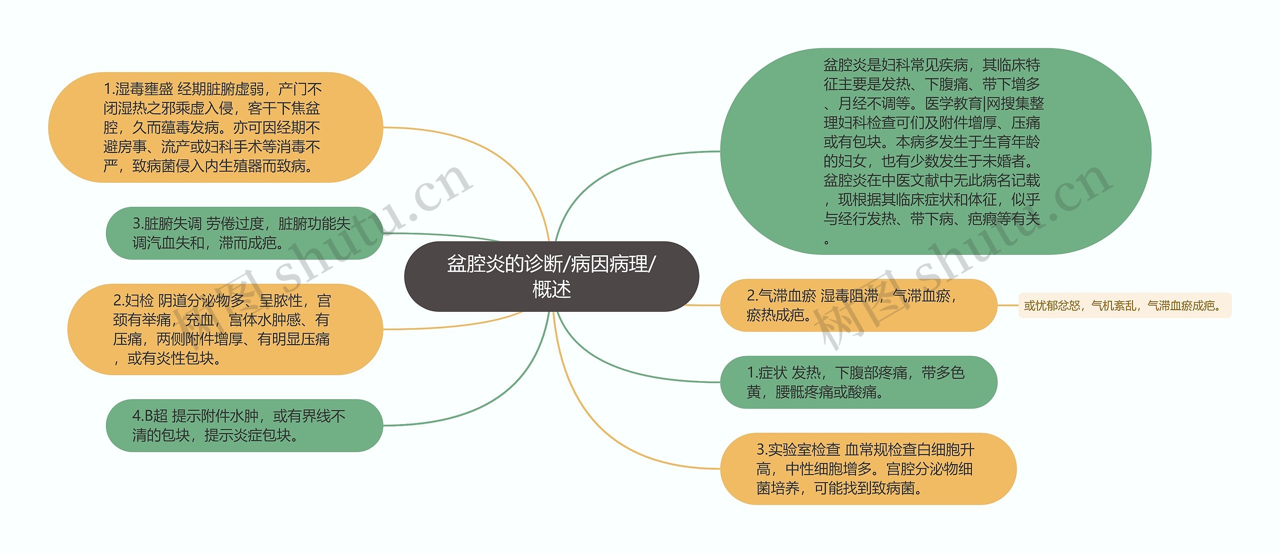 盆腔炎的诊断/病因病理/概述思维导图